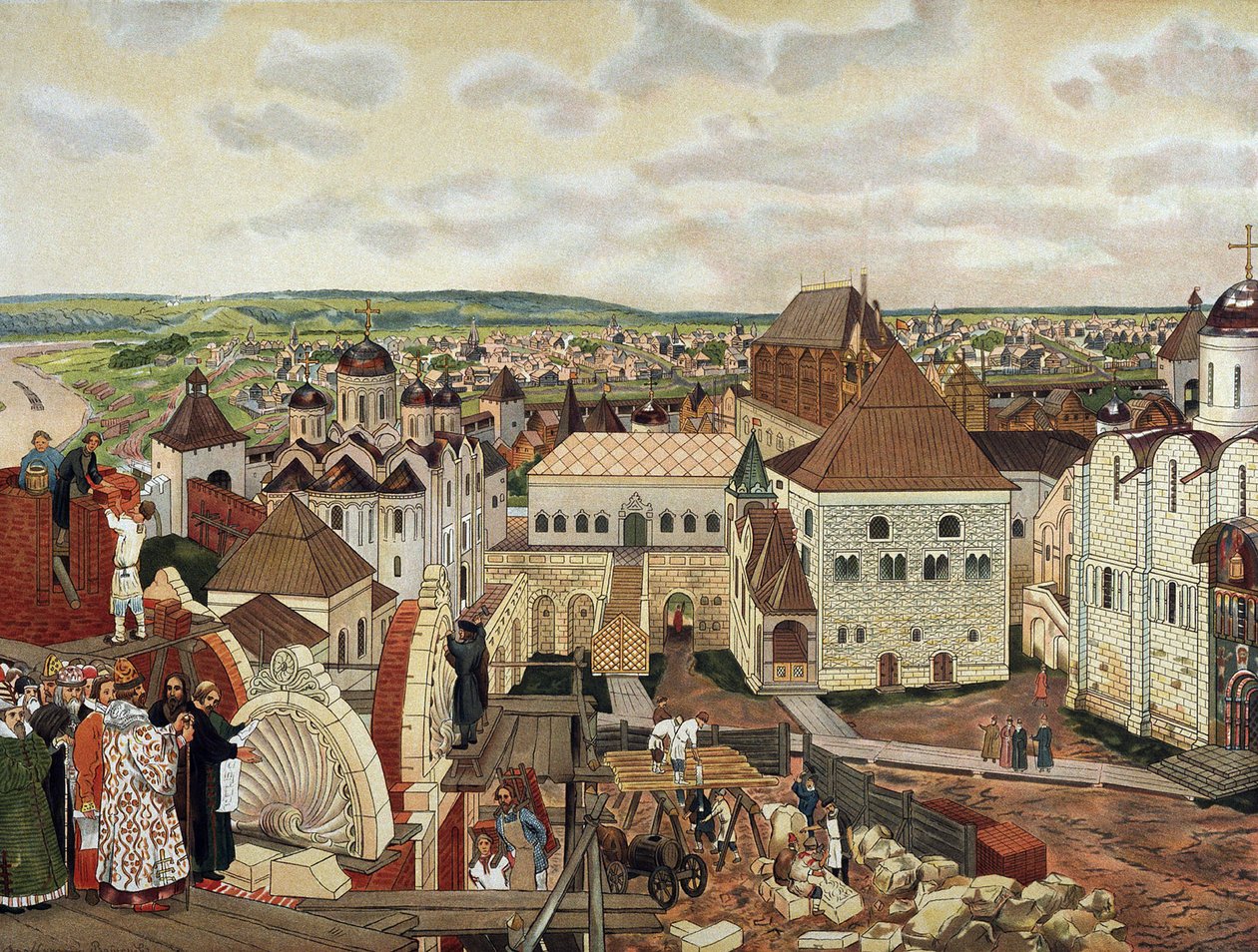 I Kreml i Moskva, slutningen af det 19. - begyndelsen af det 20. århundrede. af Appolinari Mikhaylovich Vasnetsov