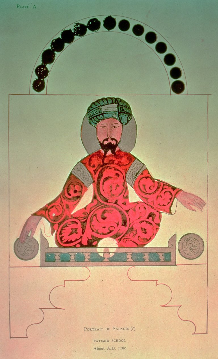 Portræt af Saladin (1138-93) af Arabic School