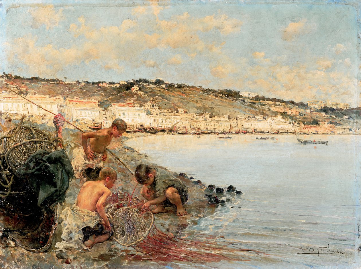 Mending the Nets (maleri) af Arcadi Mas i Fondevila