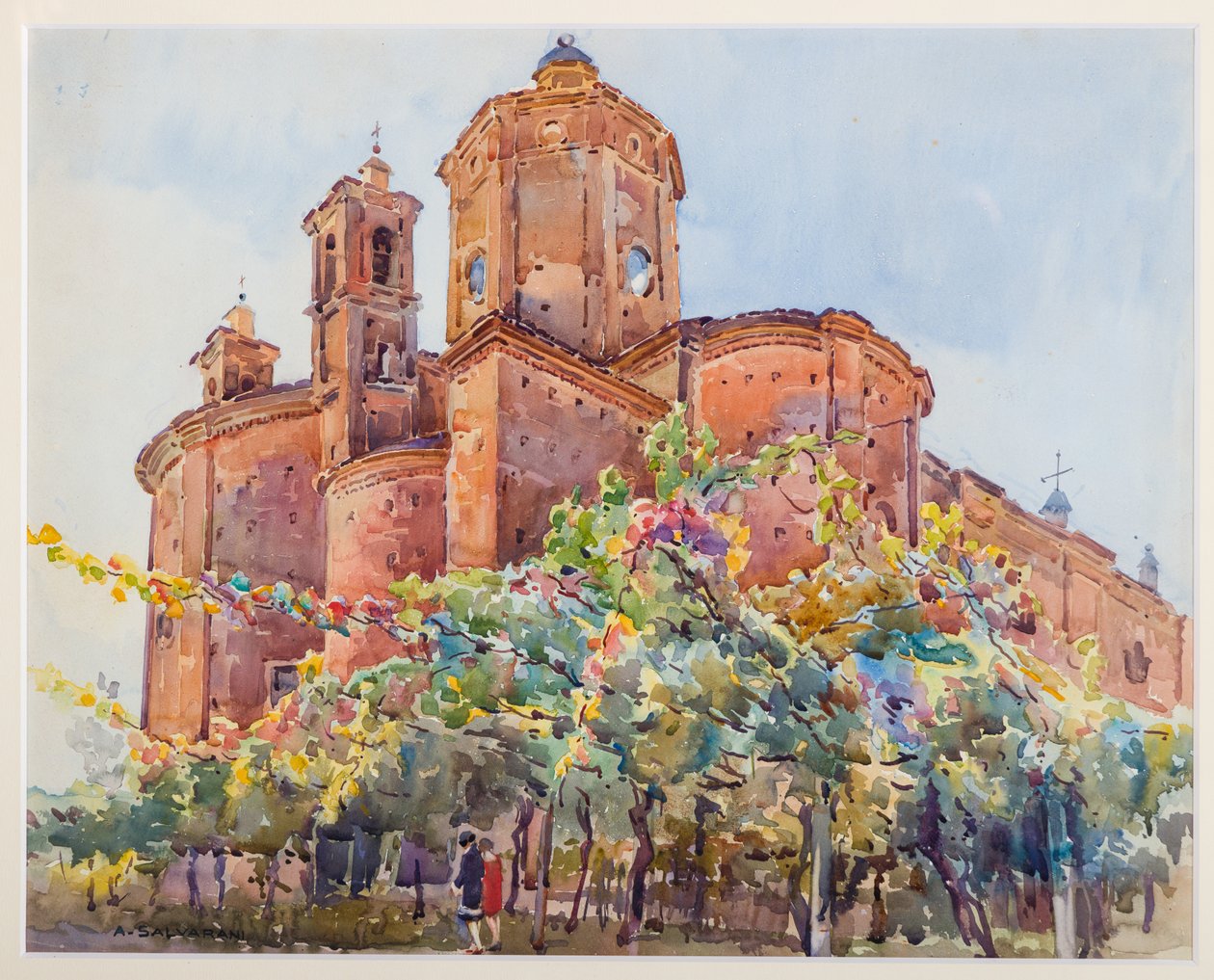 Nicolò Church (akvarel på papir) af Arcangelo Salvarani