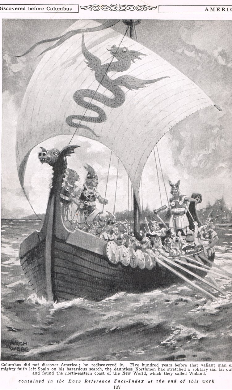Amerika opdaget før Columbus, illustration fra 
