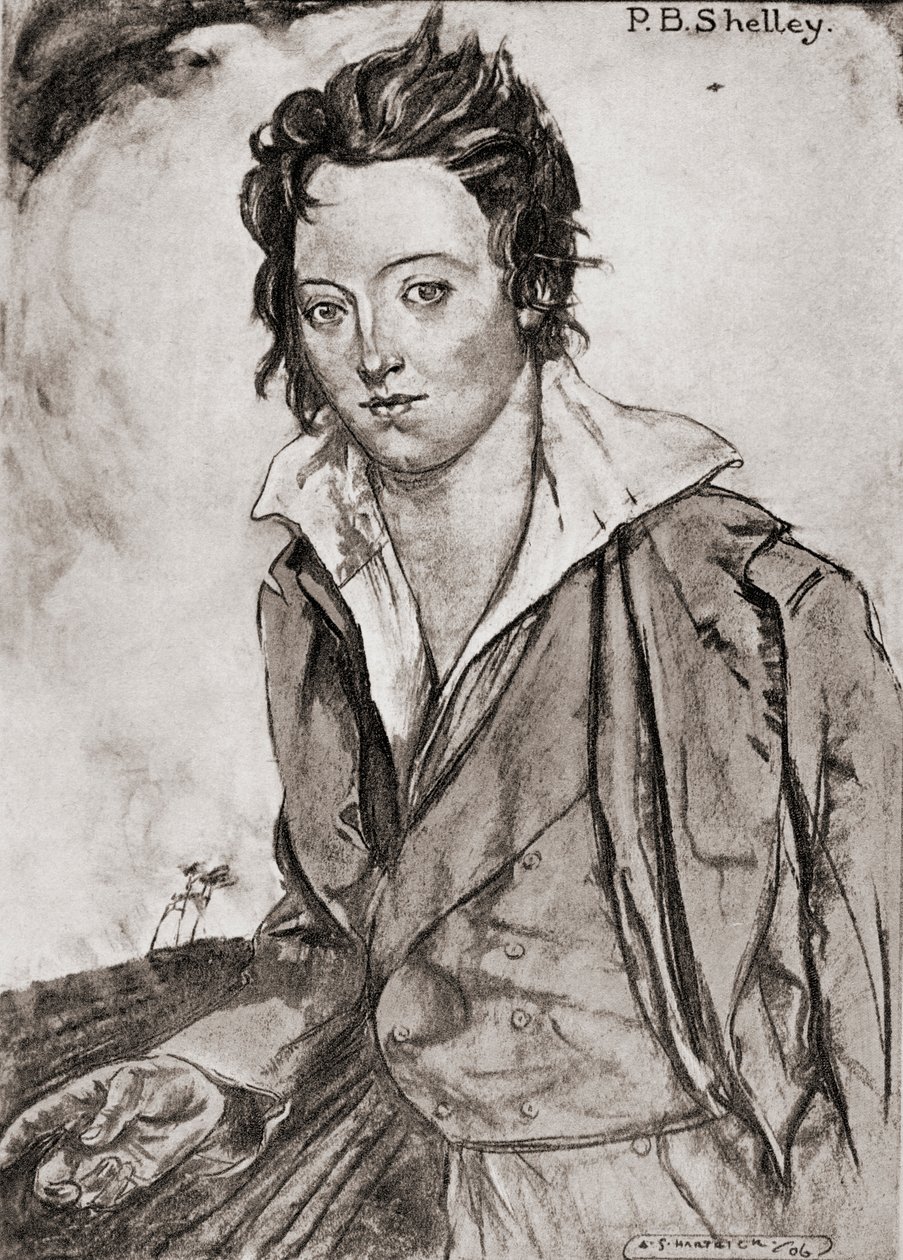 Percy Bysshe Shelley af Archibald Standish Hartrick