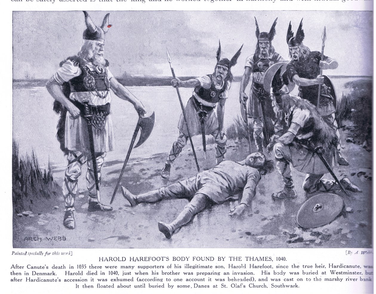 Harold Harefoots lig fundet ved Themsen AD1040, 1920