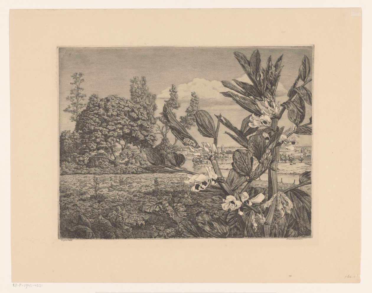 Landskab med blomster af Arend Hendriks (signed by artist)