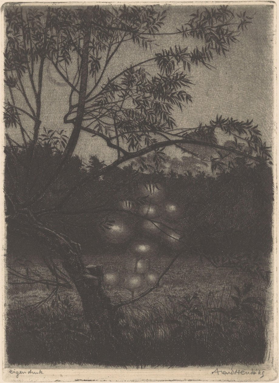 Have med lysende træ af Arend Hendriks (signed by artist)