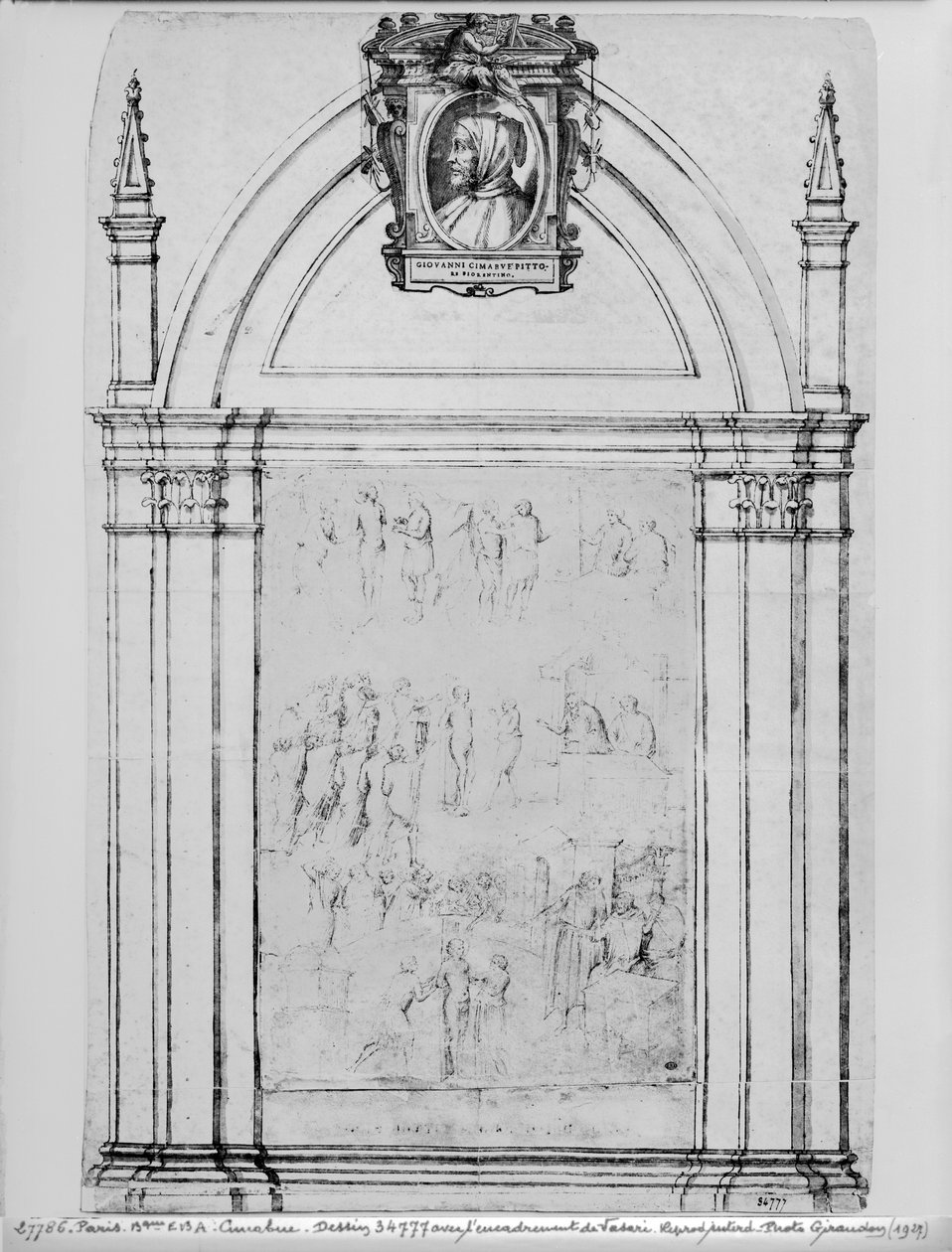Scener fra en helgens liv (pen og blæk og brun vask på papir) af Aretino Luca Spinello or Spinelli