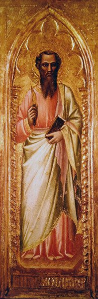 Saint Bartholomew (olie på panel) af Aretino Luca Spinello or Spinelli