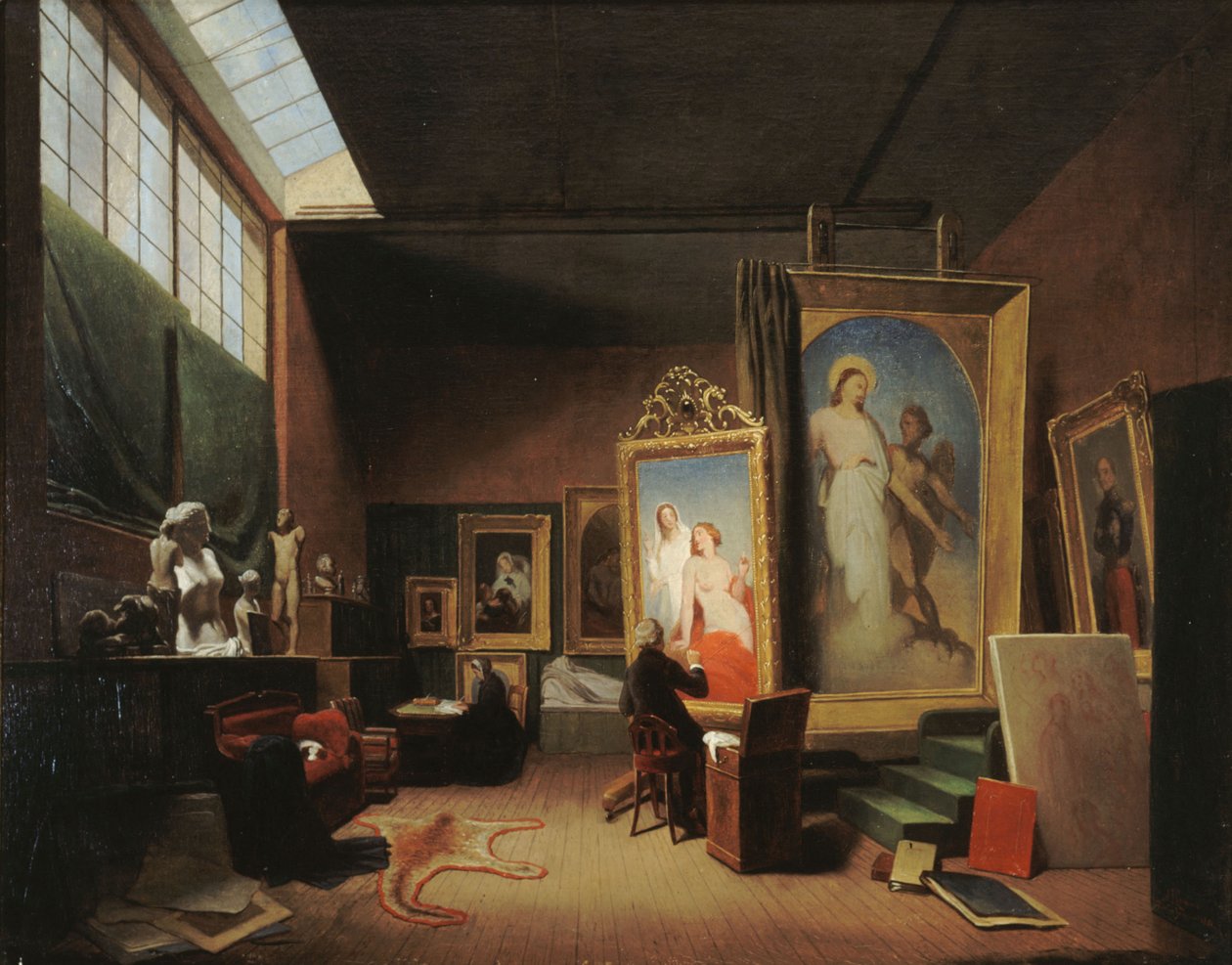Ary Scheffers værksted, rue Chaptal, 1851. af Arie Johannes Lamme