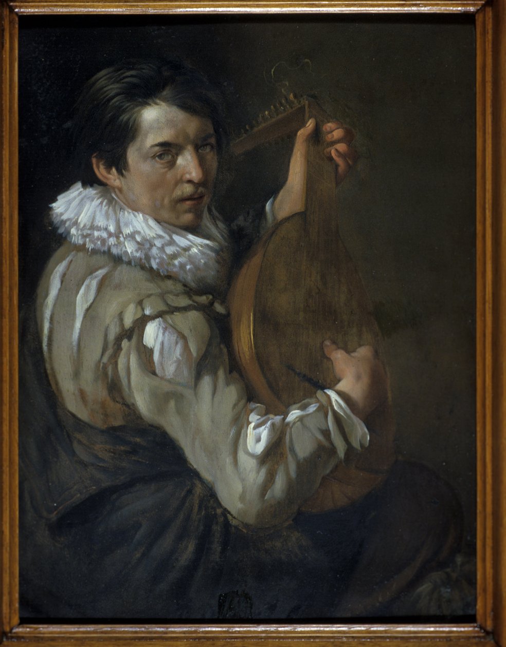 Lutespilleren (olie på kobber) af Arie de Vois