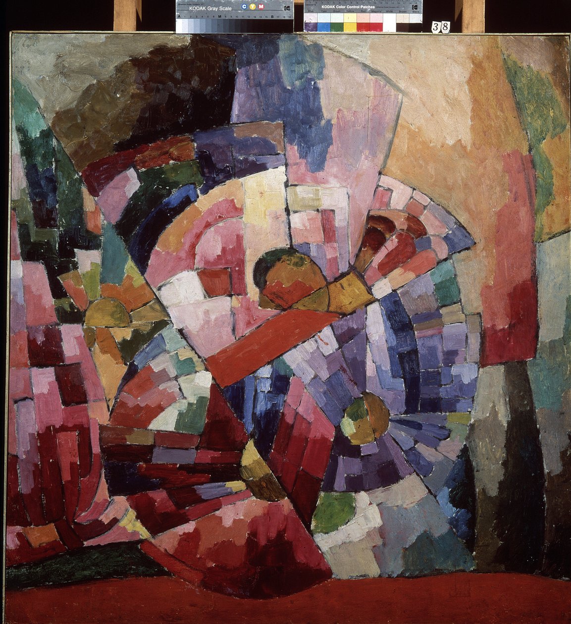 Asters (Asters). Kubistisk stilleben. Maleri af Aristarkh Vasilyevich Lentulov (1882-1943), olie på lærred af Aristarkh Vasilievic Lentulov
