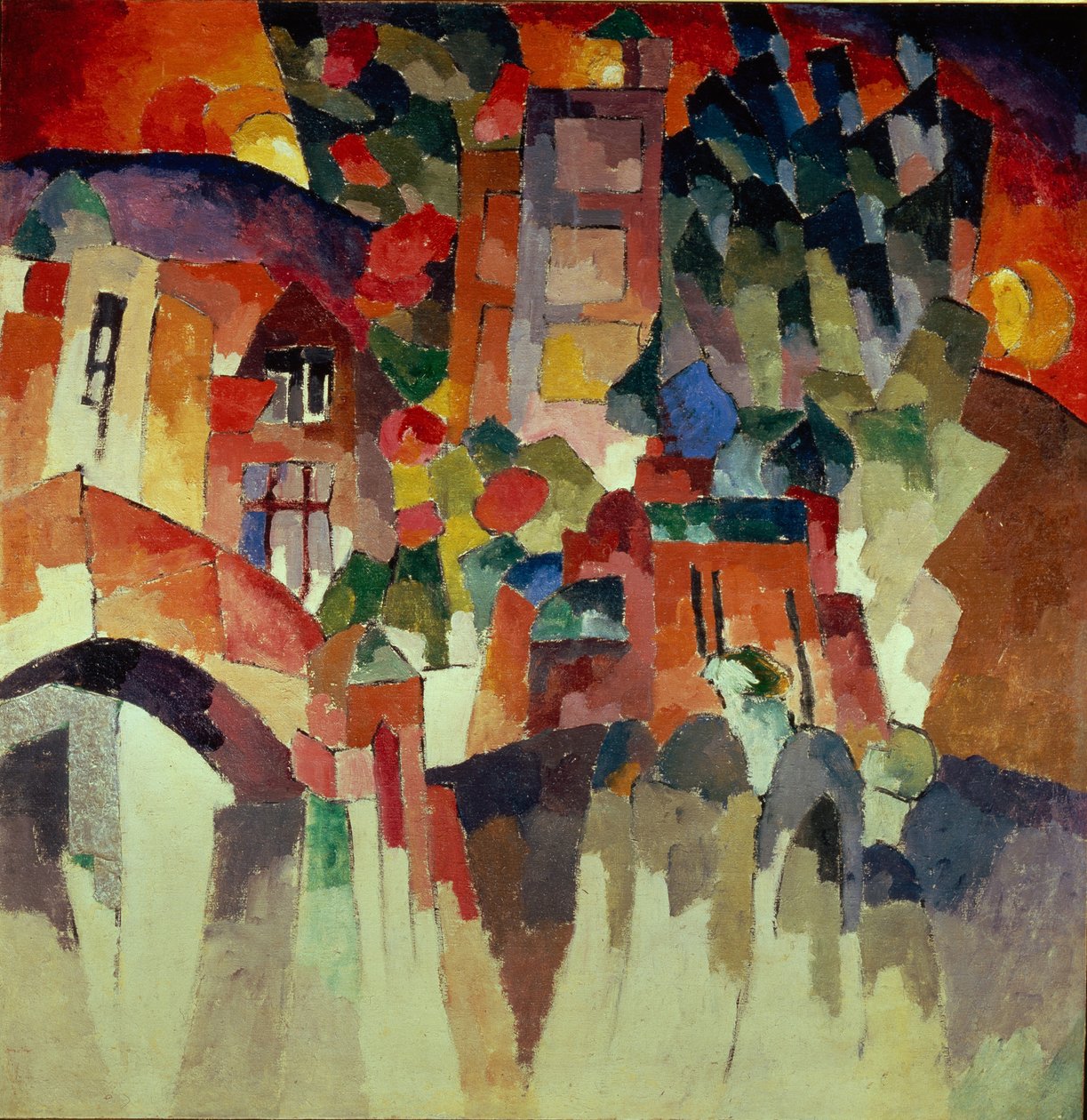 Kislovodsk landskabslandskab med porte, 1913 af Aristarkh Vasilievic Lentulov