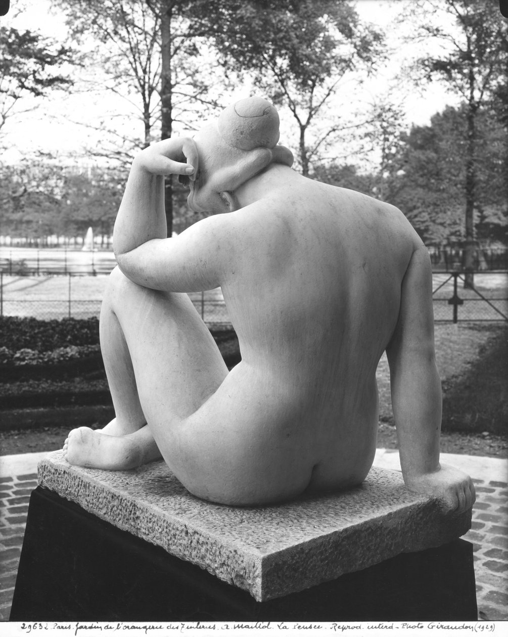Middelhavet, eller Tanken, set bagfra, 1923 (se også 253097) (marmor) af Aristide Maillol