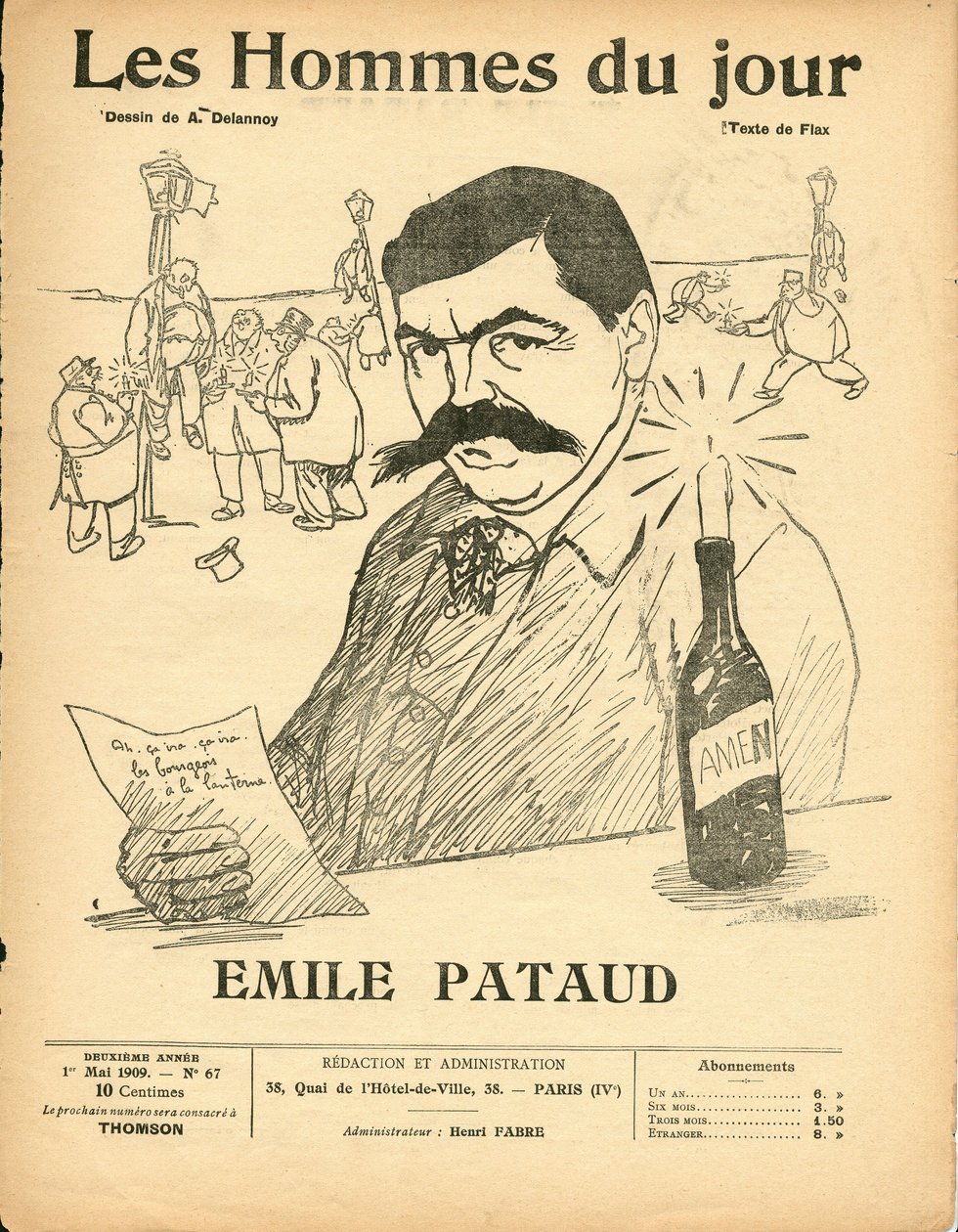Cover af ""The Men of the Day"", Satirical in B & W af Aristide Delannoy