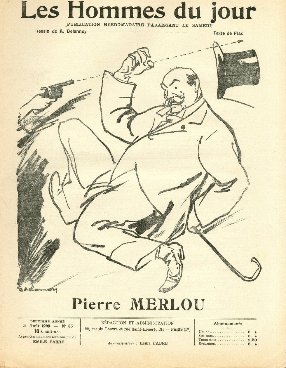 Cover af "" The Men of the Day "", Satirical in B & W af Aristide Delannoy