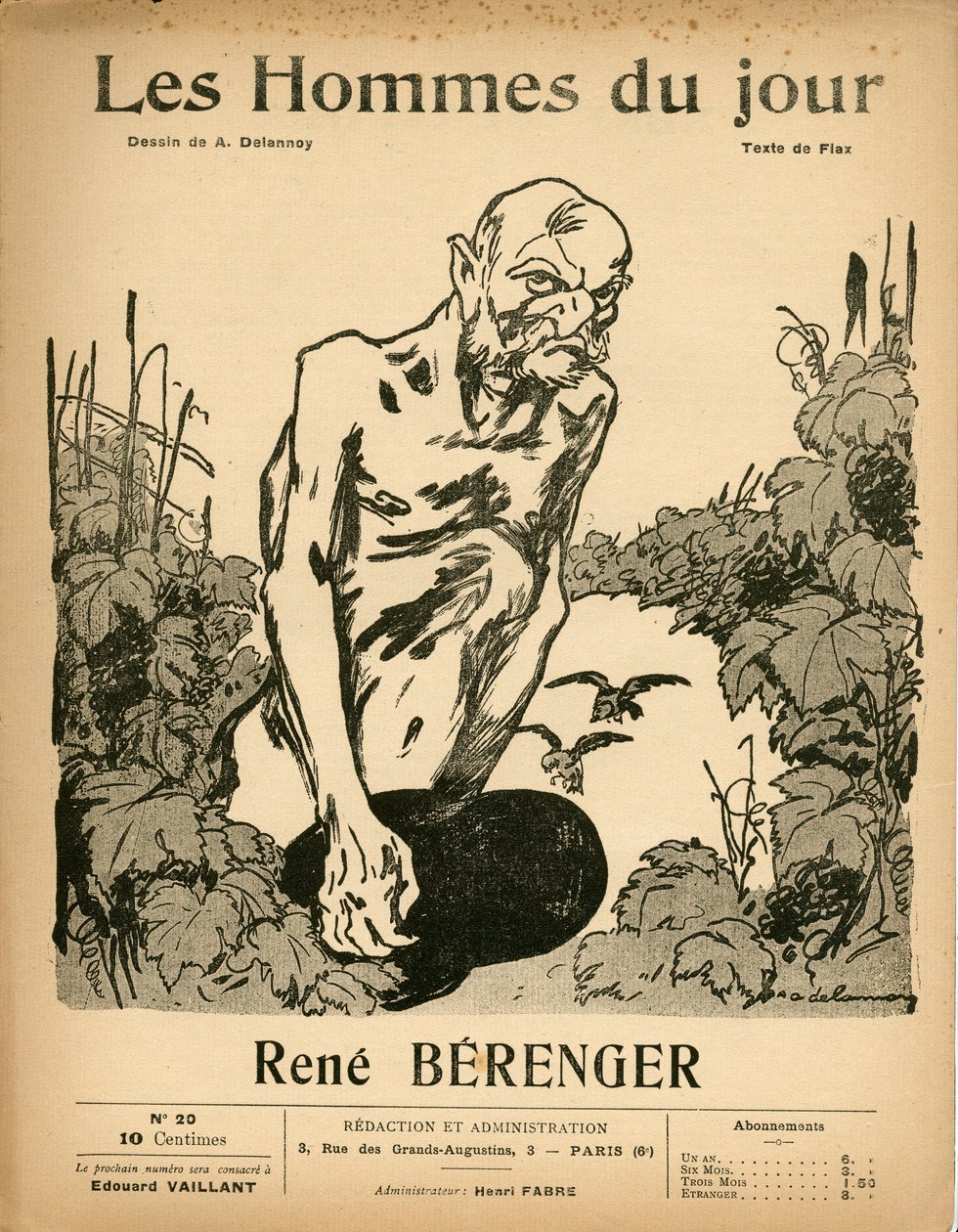 Cover af ""Dagens mænd"", Satirisk i B & H, ca. 1909: Censur - Berenger Rene (1830-1915) - Illustration af Aristide Delannoy (1874-1911) af Aristide Delannoy