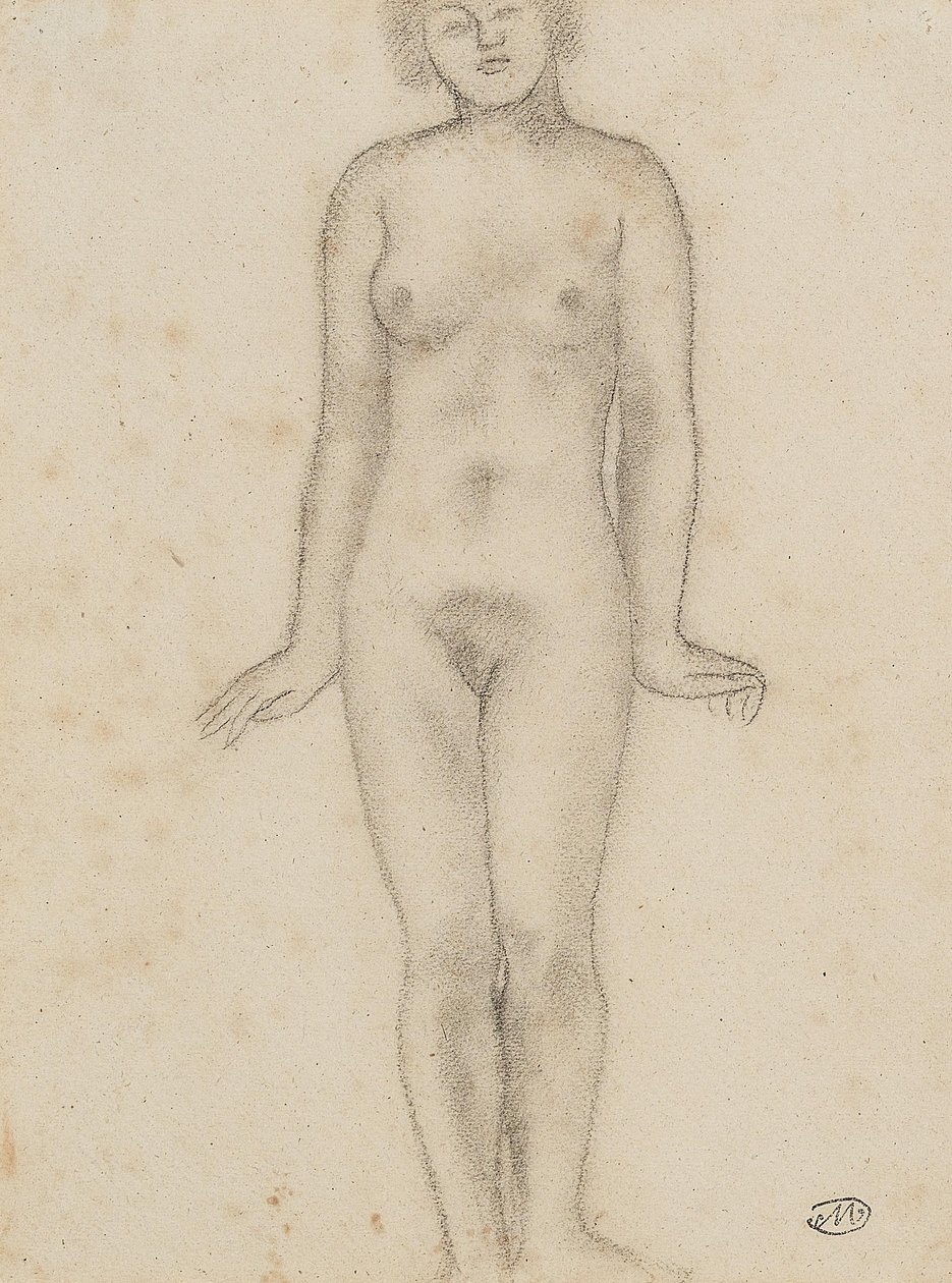 Aristide Maillol Studie til den centrale skulptur af de tre nymfer af Aristide Maillol