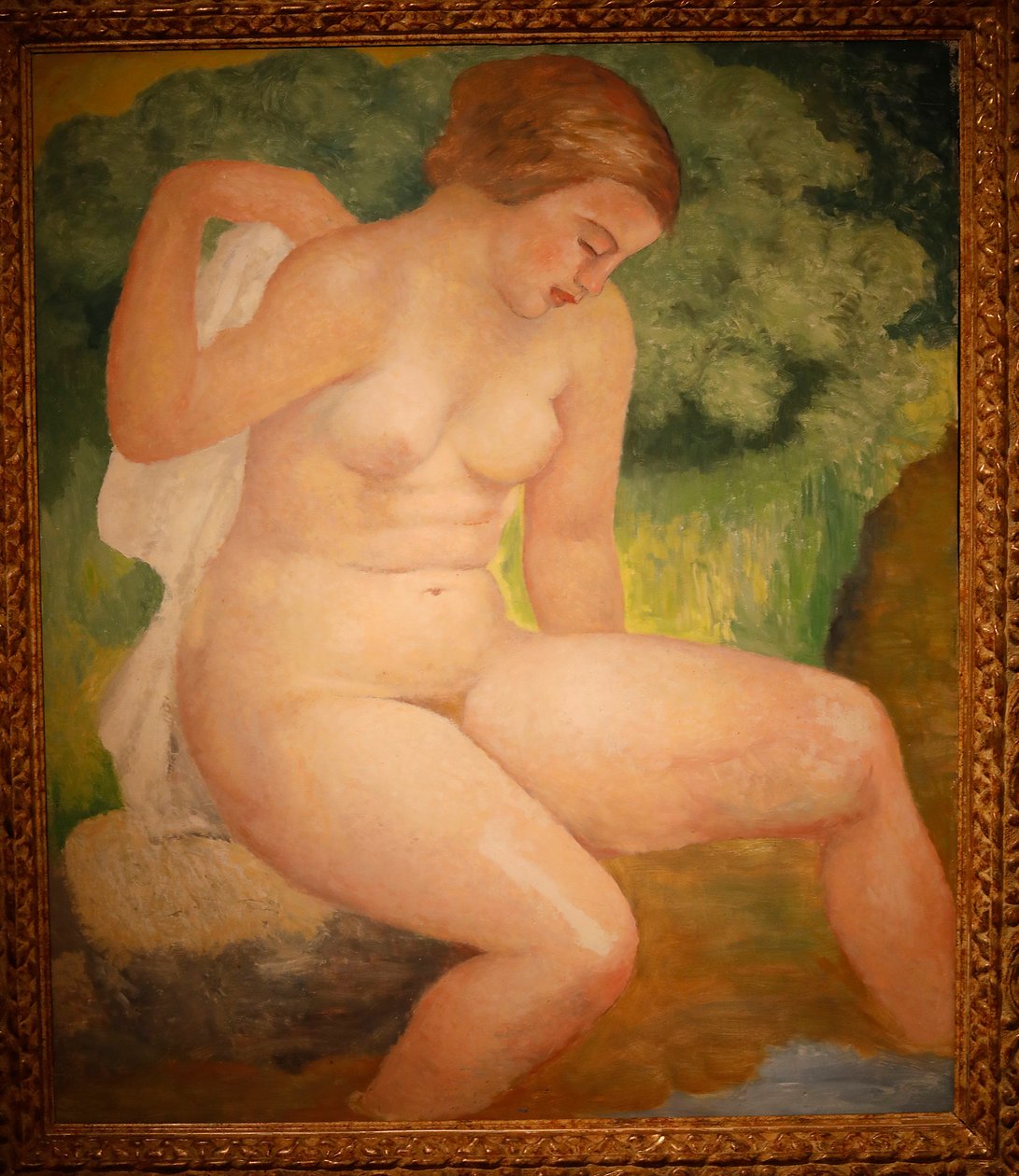 Badende i lund, omkring 1931 (olie på træ) af Aristide Maillol