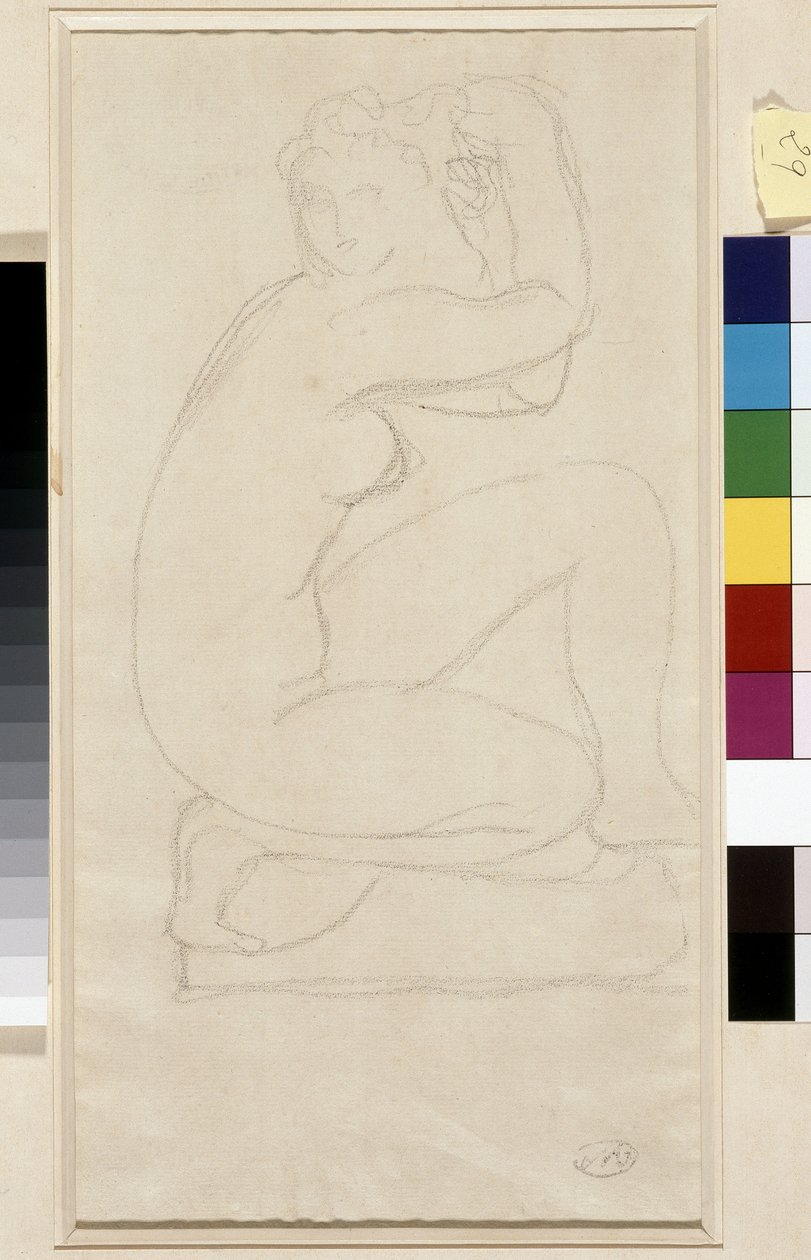 Nøgt hår. Tegning af Aristide Maillol (1861-1944). Bly på papir. Mål: 34x18,5 cm. Musee Cantini, Marseille af Aristide Maillol