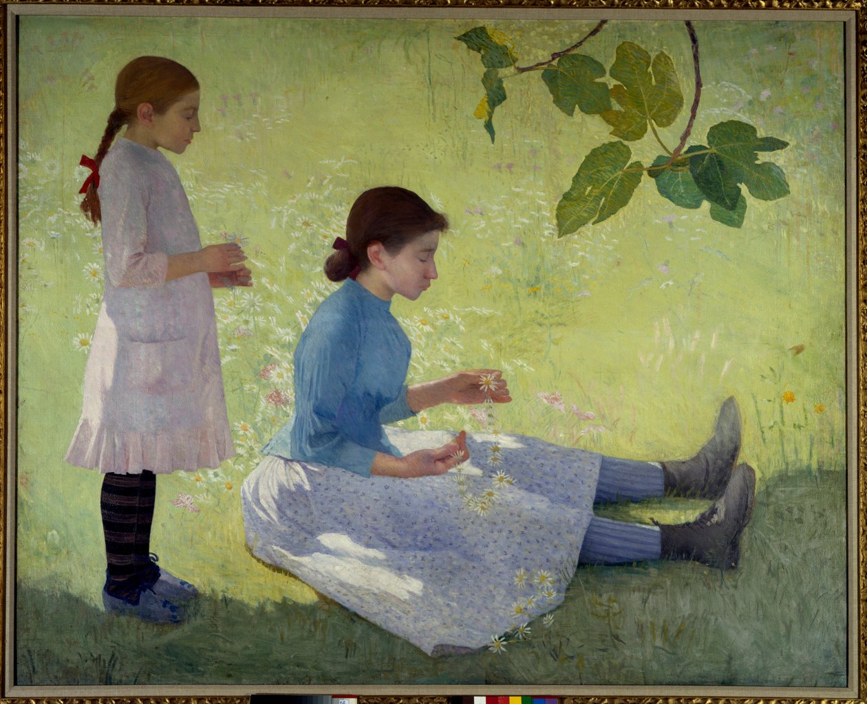 Blomsterkronen maleri af Aristide Maillol (1861-1944) 1889 privat samling af Aristide Maillol
