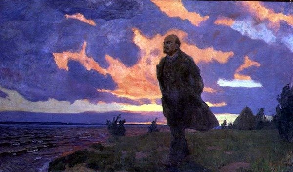 Vladimir Iljitsj Lenin (1870-1924) ved kysten af Arkadij Aleksandrovic Rylov