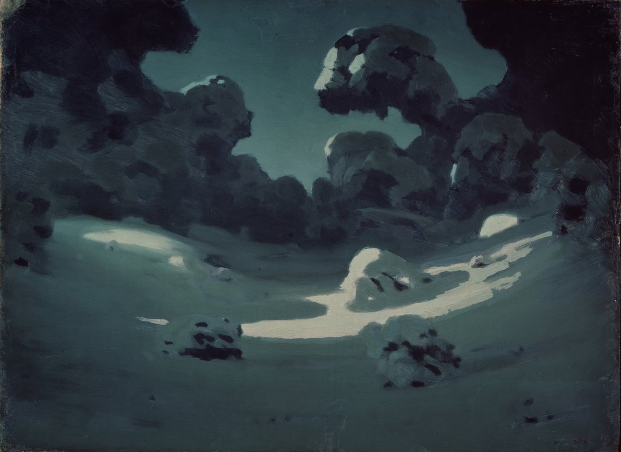 Måneskinspletter i skoven. Vinter, 1898-1908 af Arkhip Ivanovich Kuindzhi