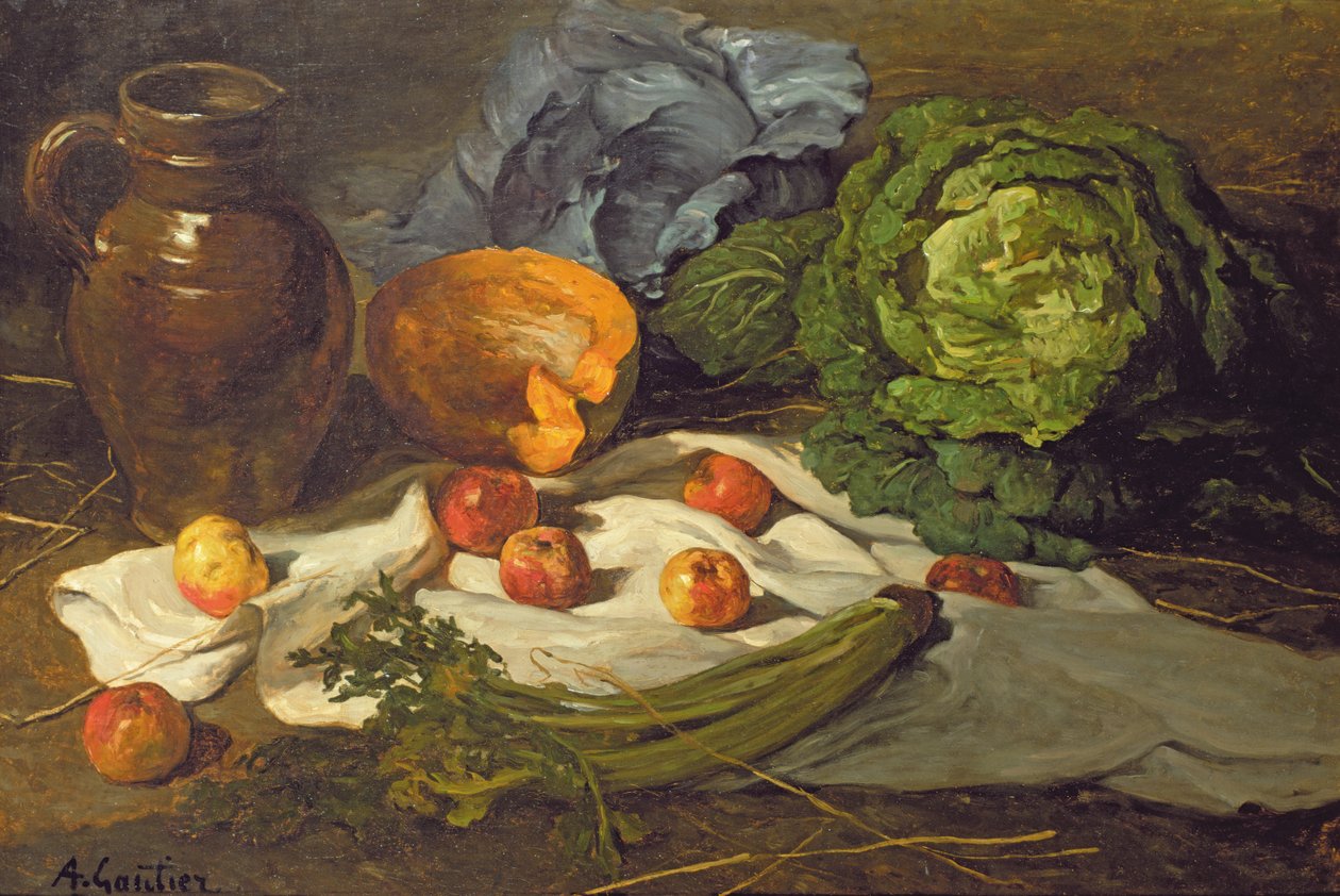 Stilleben med kål af Armand Desire Gautier