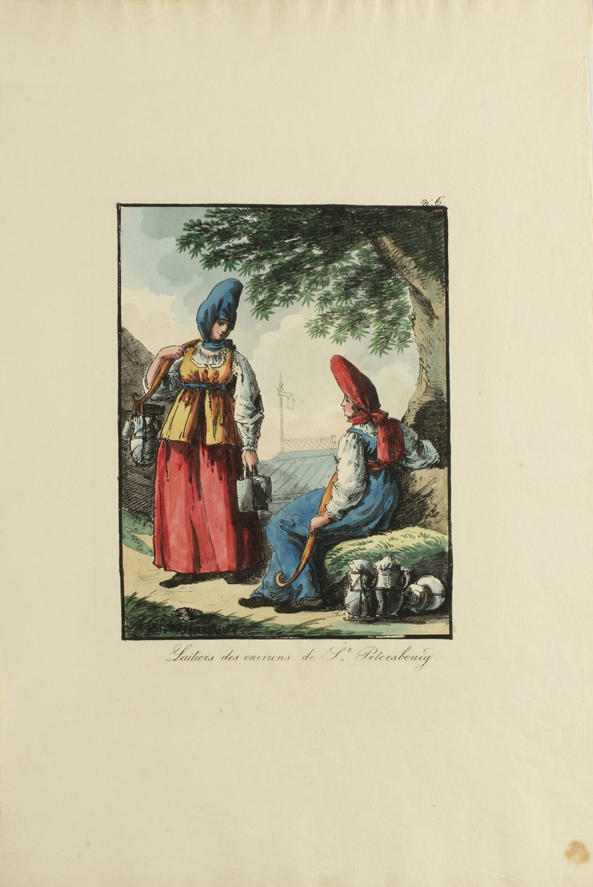 Dairywomen of Petersburg, 1817 af Armand Gustave Haubigant