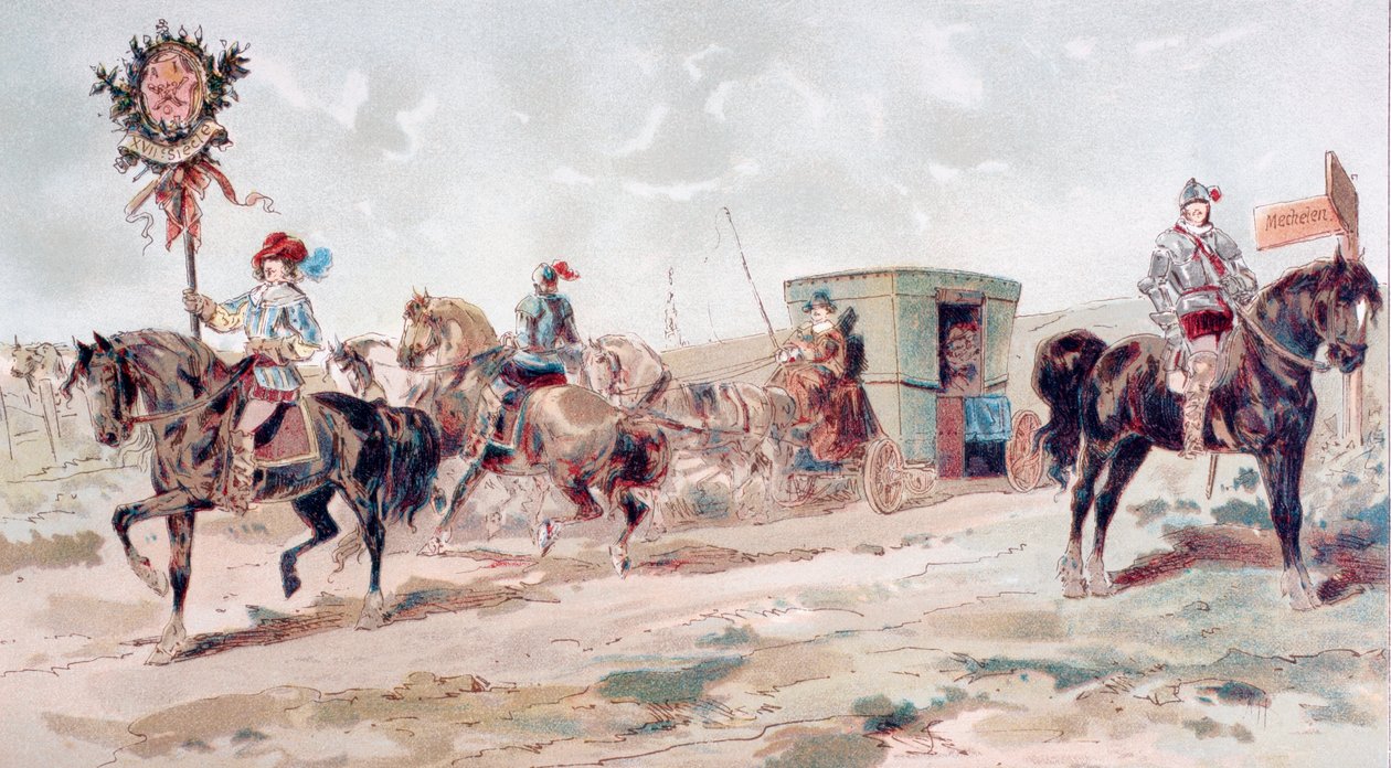 En hestetrukne vogn fra det 17. århundrede, 1886 af Armand Jean Heins