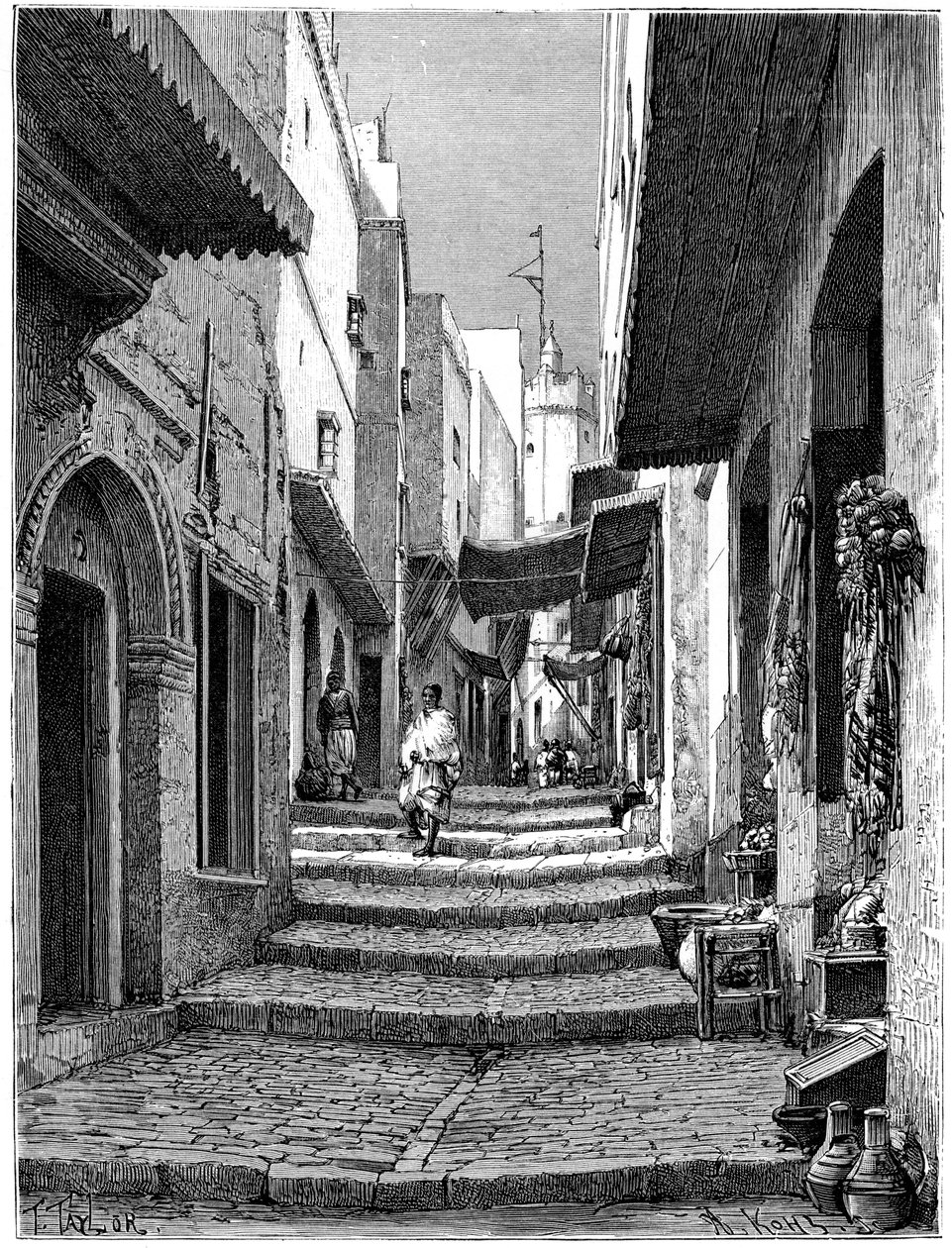 Gamle bydel, Algier, c1890 af Armand Kohl