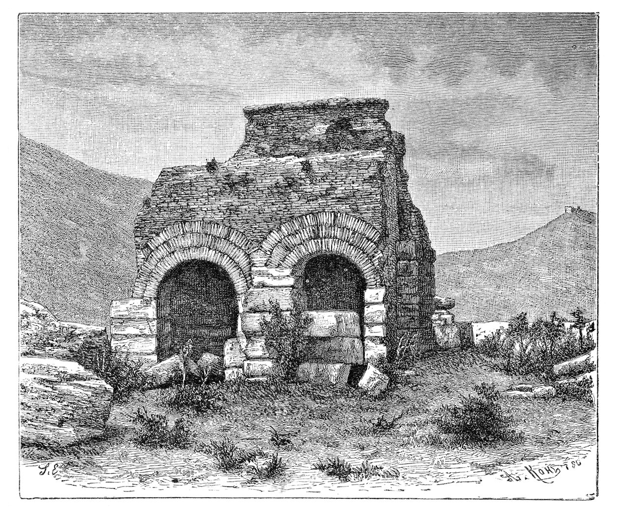 St Pauls fængsel, Efesos, Tyrkiet, 1895. af Armand Kohl