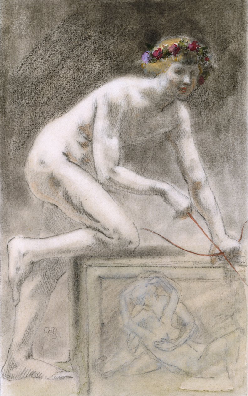 Eros (kul på papir) af Armand Rassenfosse