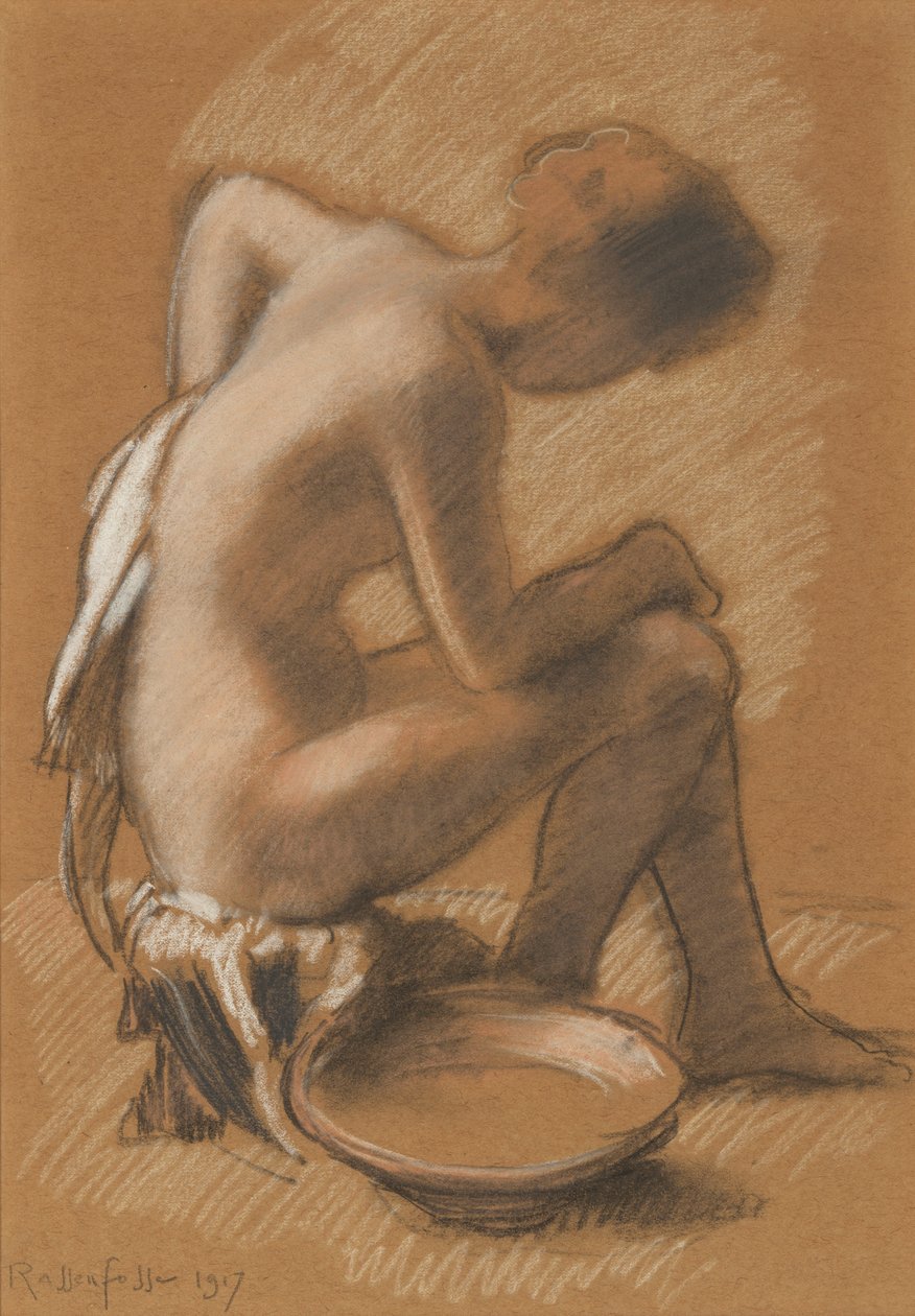 Kvinde ved sit toilet Kvinde ved sit toilet, 1917. af Armand Rassenfosse
