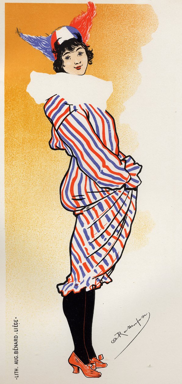 Geografi. Kostume til Lièges karneval. Plakat af Armand Rassenfosse, Belgien af Armand Rassenfosse