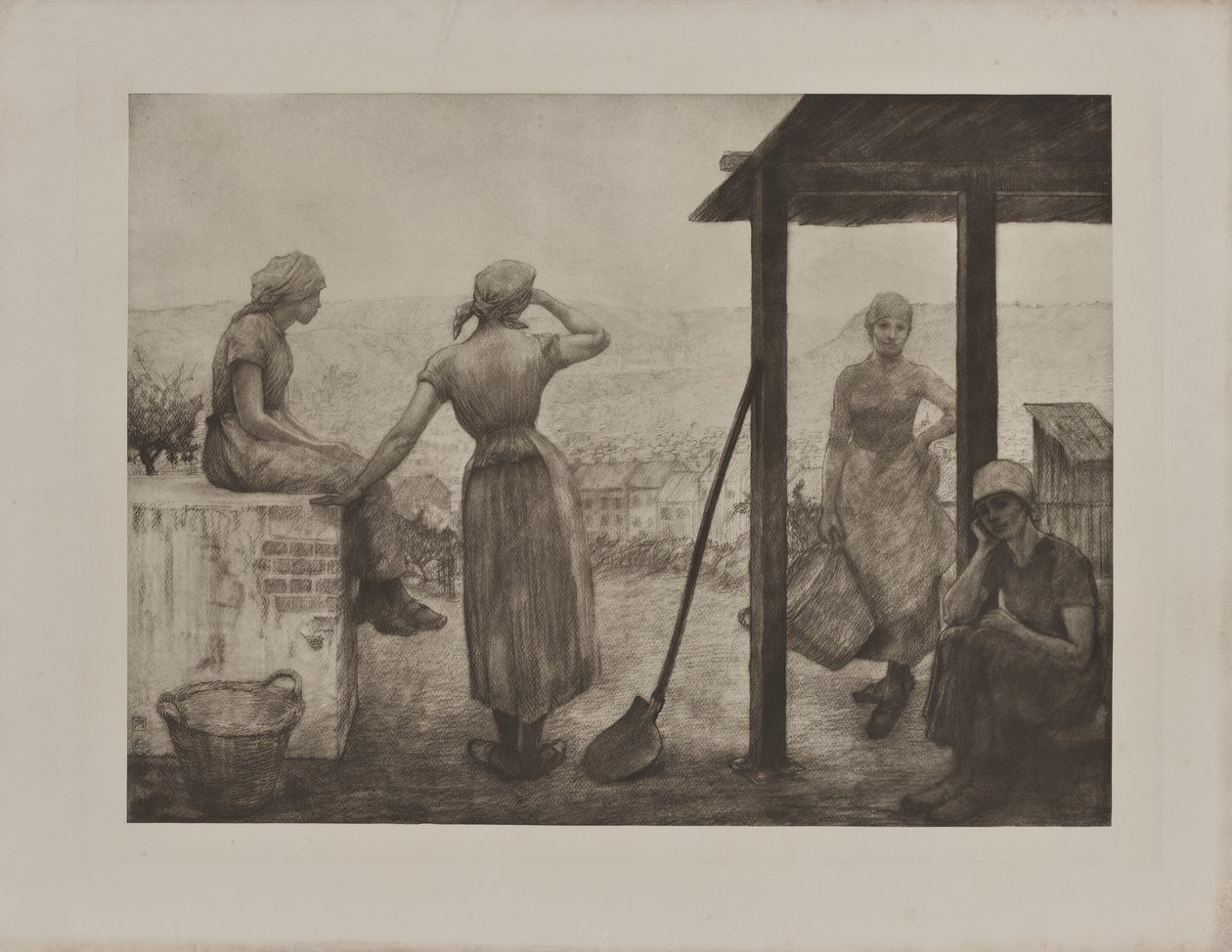 Kvindelige minearbejdere (tryk) af Armand Rassenfosse