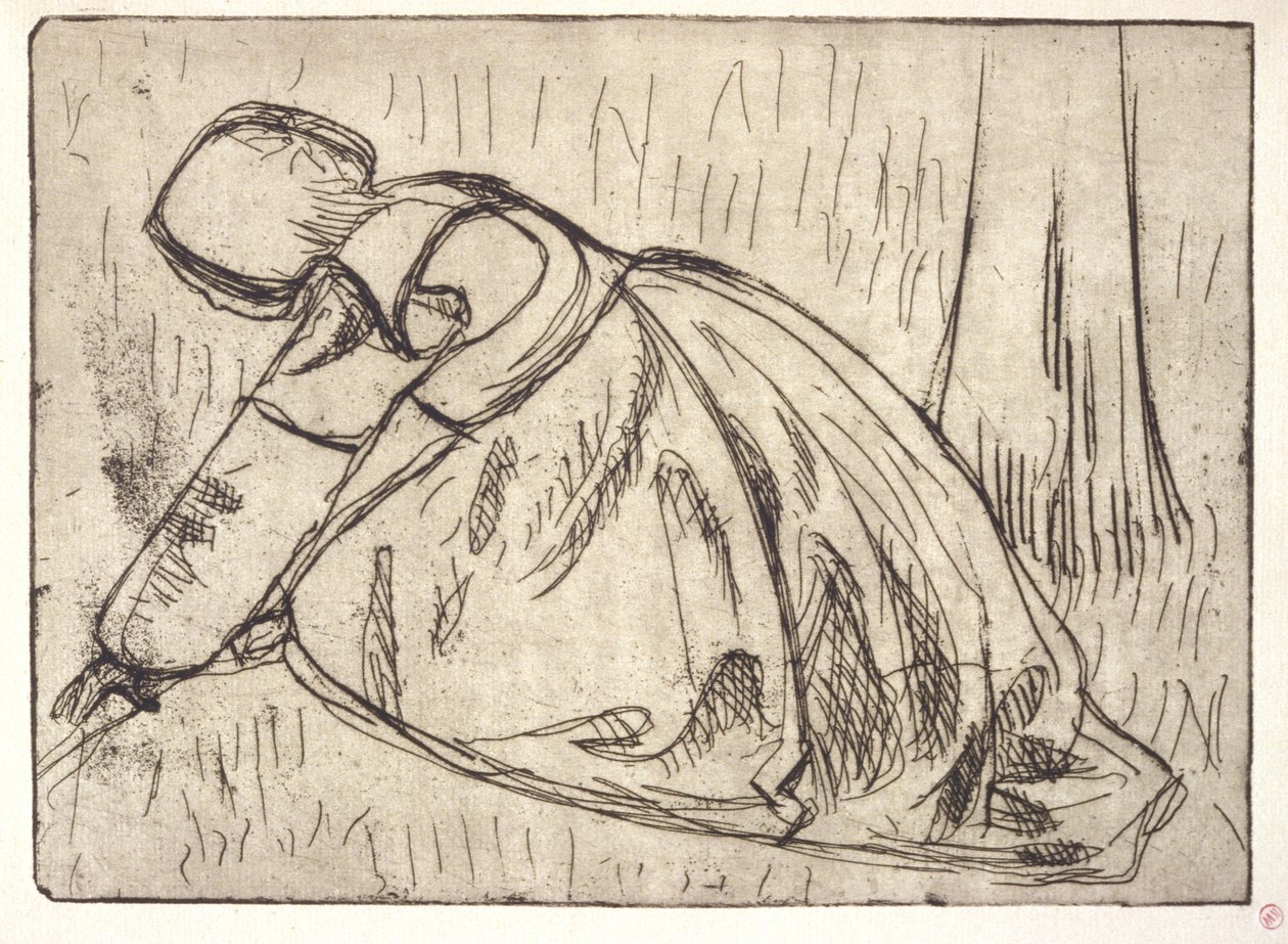 La Glaneuse (Gleaner) (ætsning) af Armand Séguin