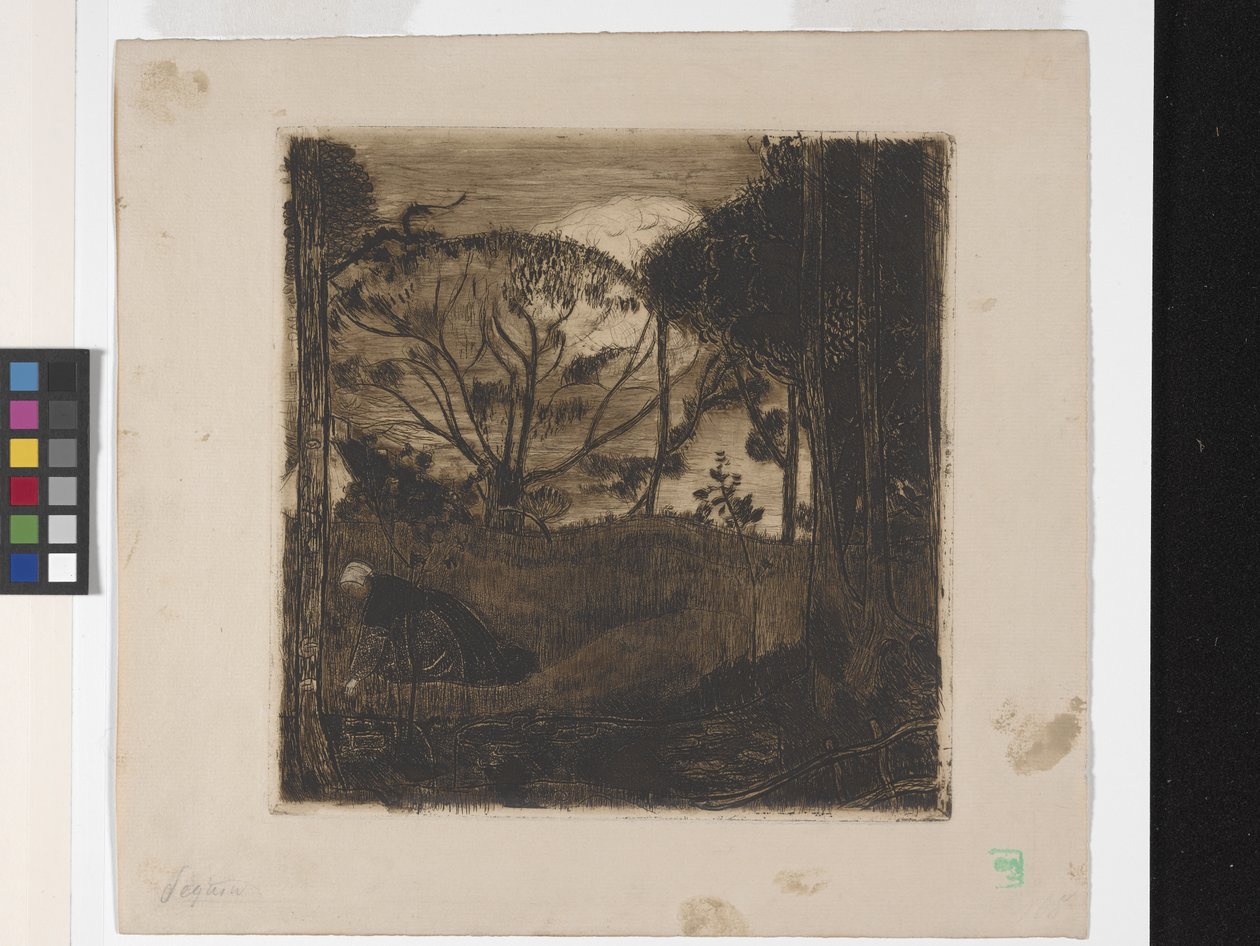 Le Soir (Aften) Eller La Glaneuse (Gleaner) (ætsning, akvatint, lavis og roulette) af Armand Séguin