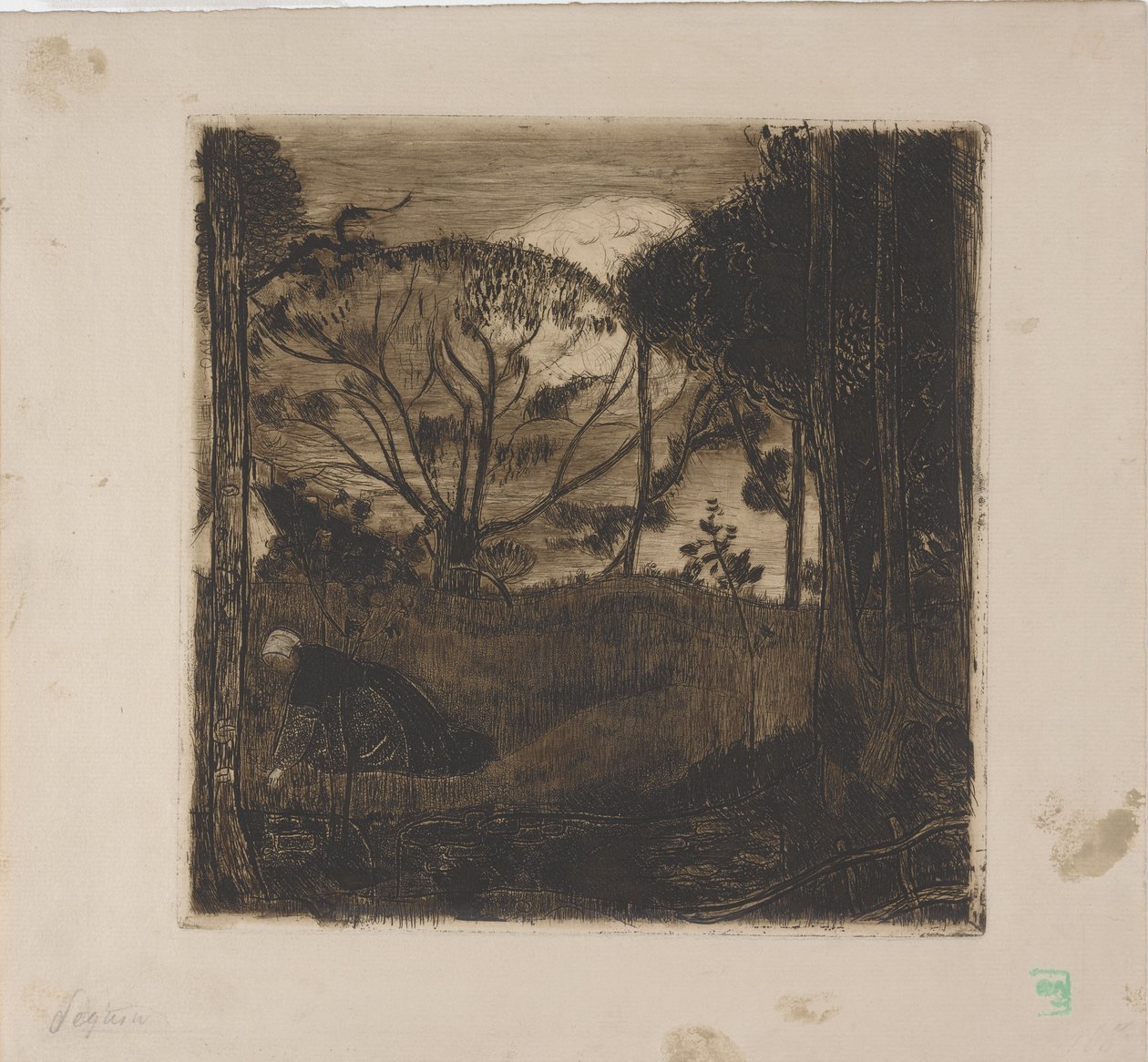 Le Soir (aften) eller La Glaneuse (Gleaner) 1893 (ætsning, akvatint, vask og roulette) af Armand Séguin