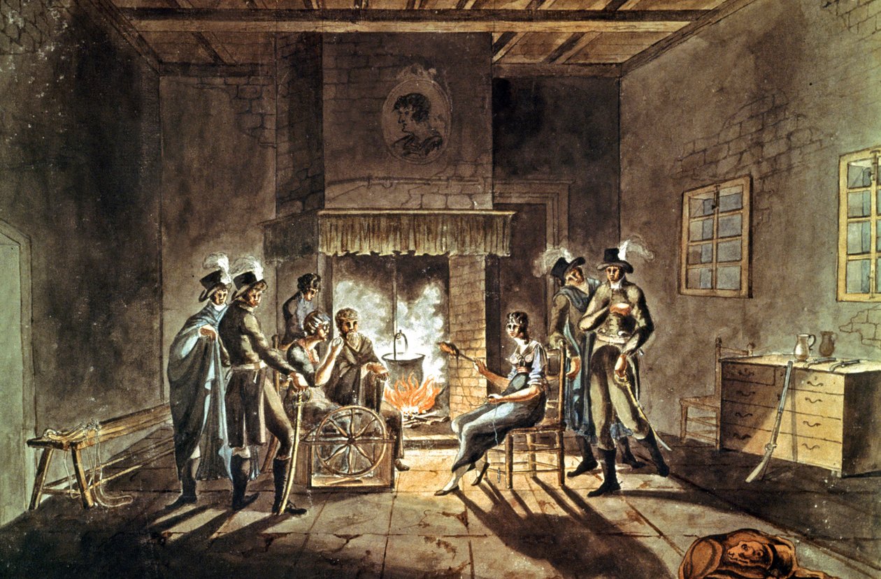 Conspiracy of Cadoudal, begyndelsen af det 19. århundrede (gouache) af Armand de Polignac