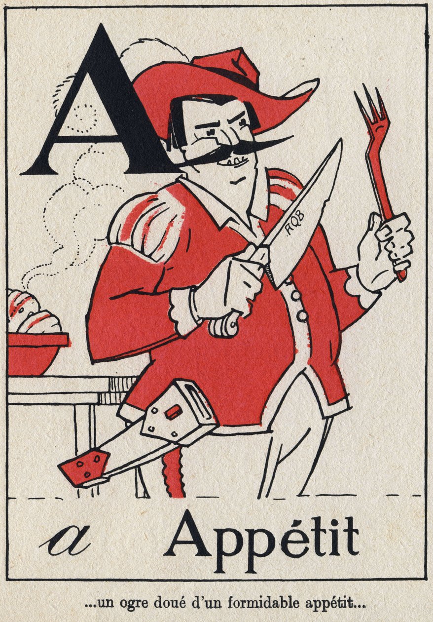 Bogstav A: "Appetit", i L