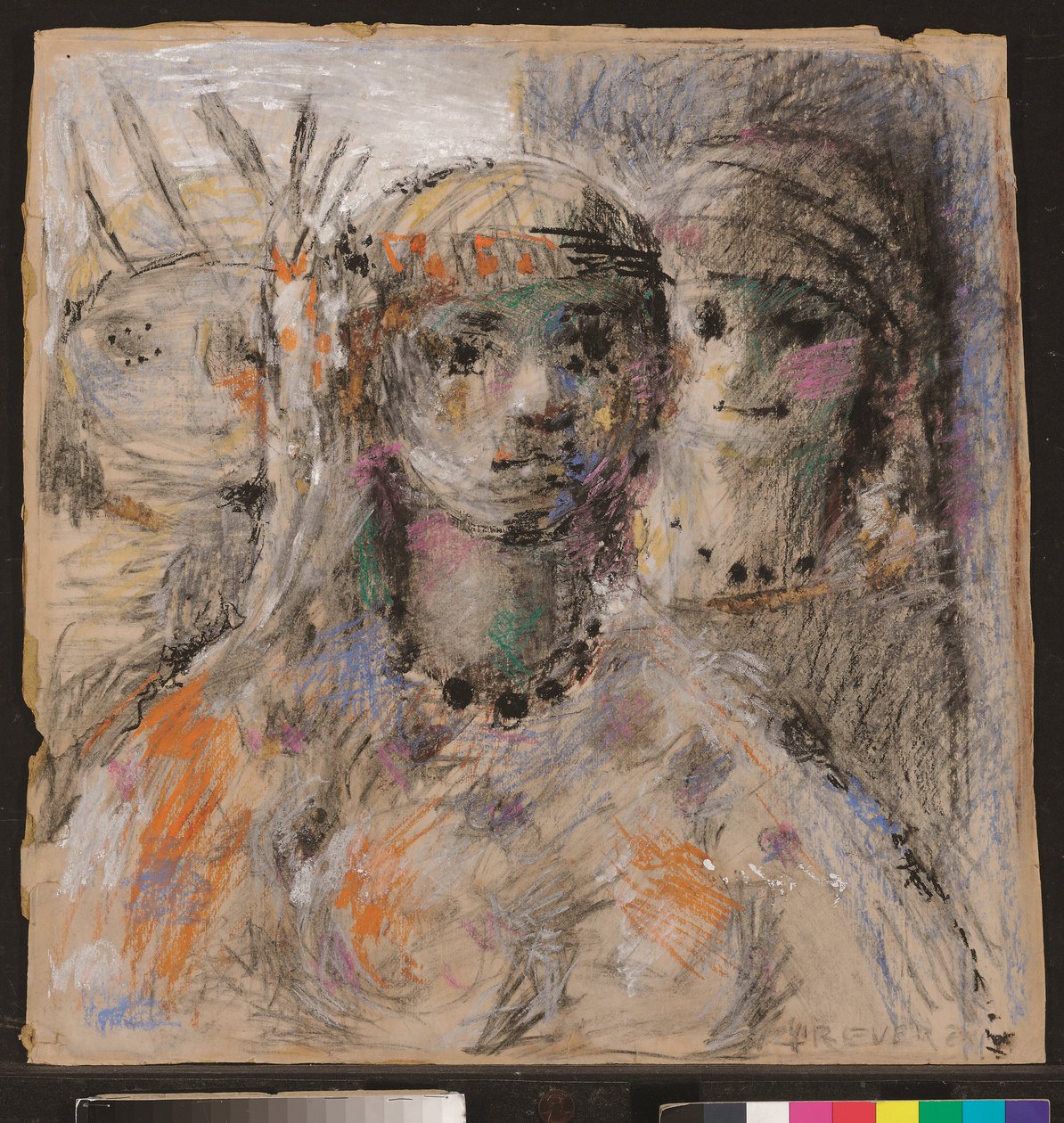 Las indias, ca. 1947 (kul og pastel på karton) af Armando Reverón