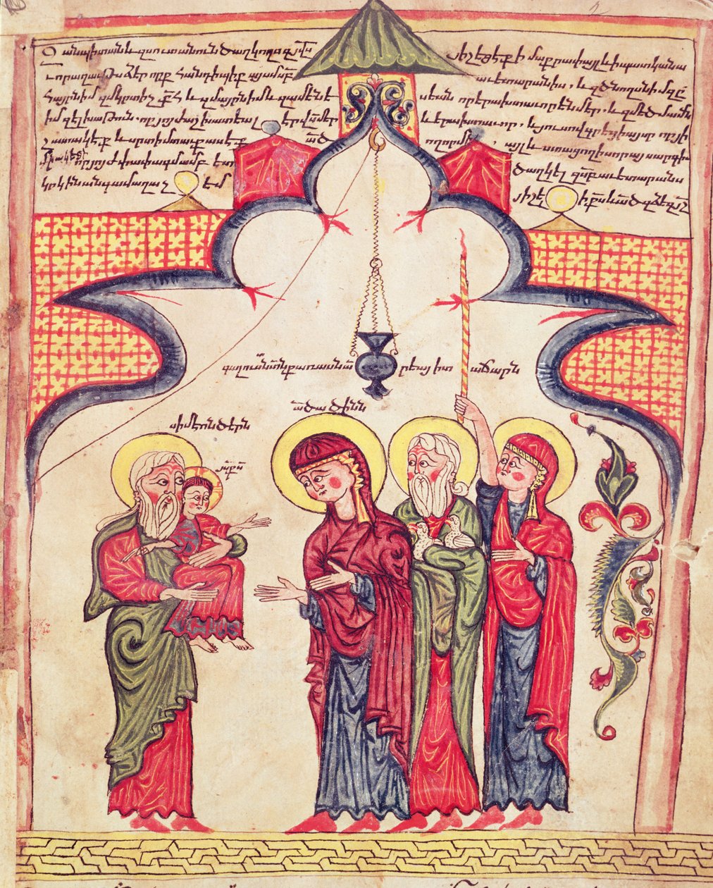 Præsentation i templet fra et evangelium, ca. 1200 af Armenian School