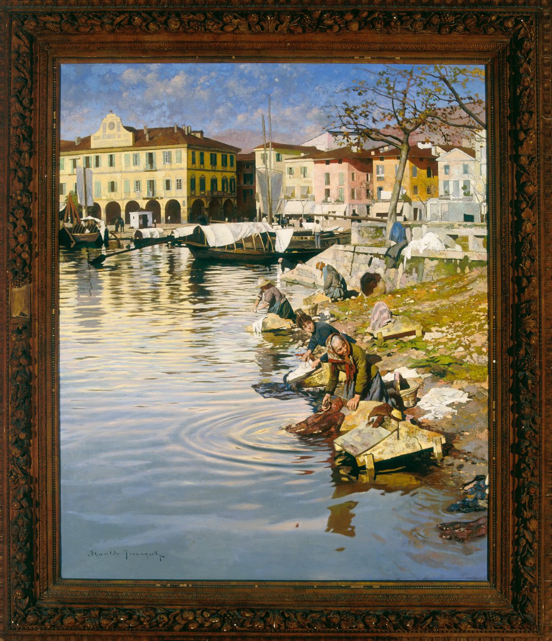 Vaskekvinderne i Pallanza, 1892 af Arnaldo Ferraguti