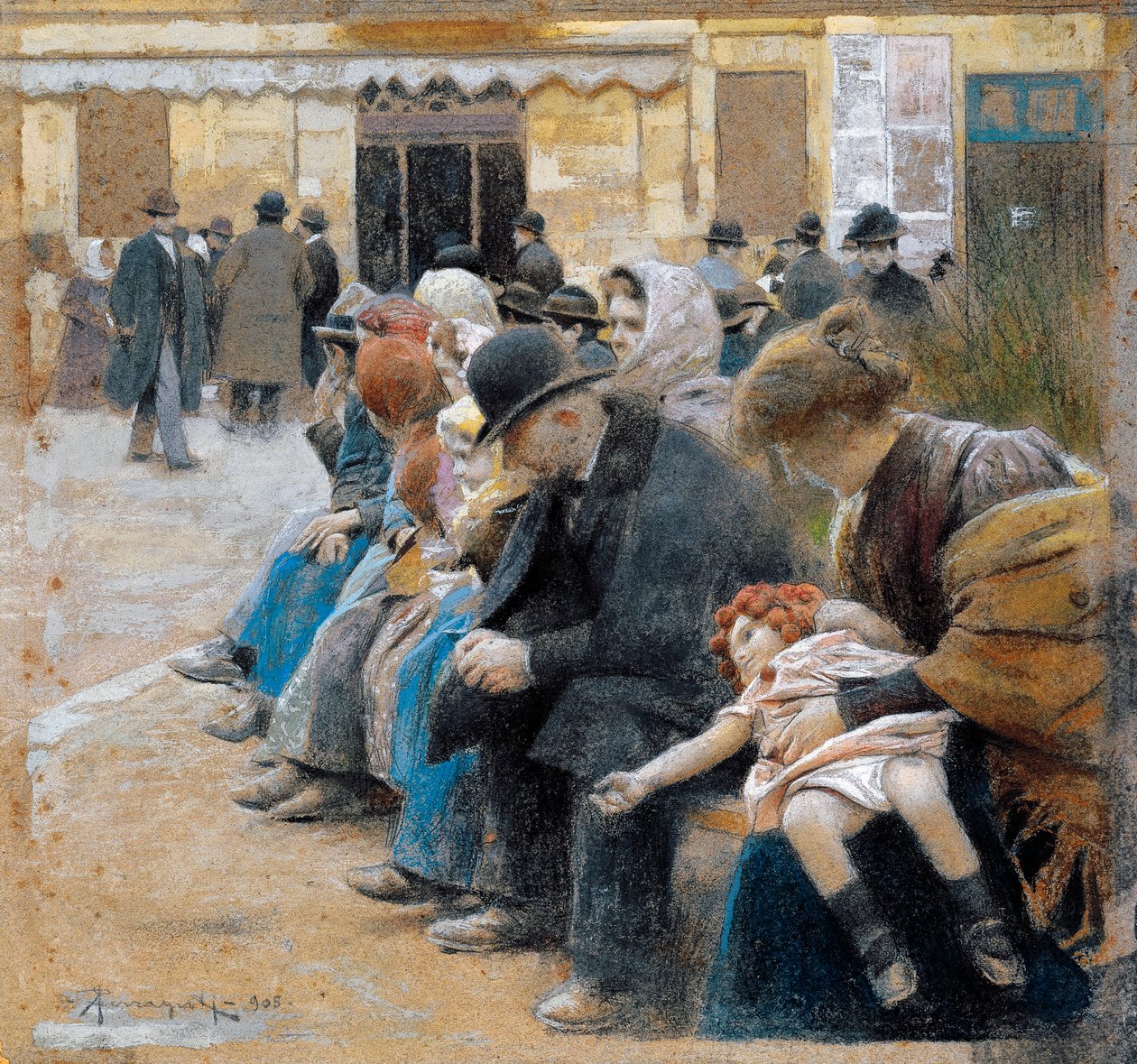Emigranter af Arnaldo Ferraguti (1862-1925) af Arnaldo Ferraguti