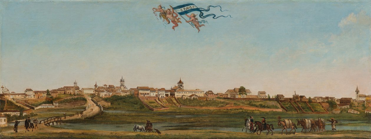 Panoramaudsigt over Sao Paulo, 1821. af Arnaud Julien Pallière