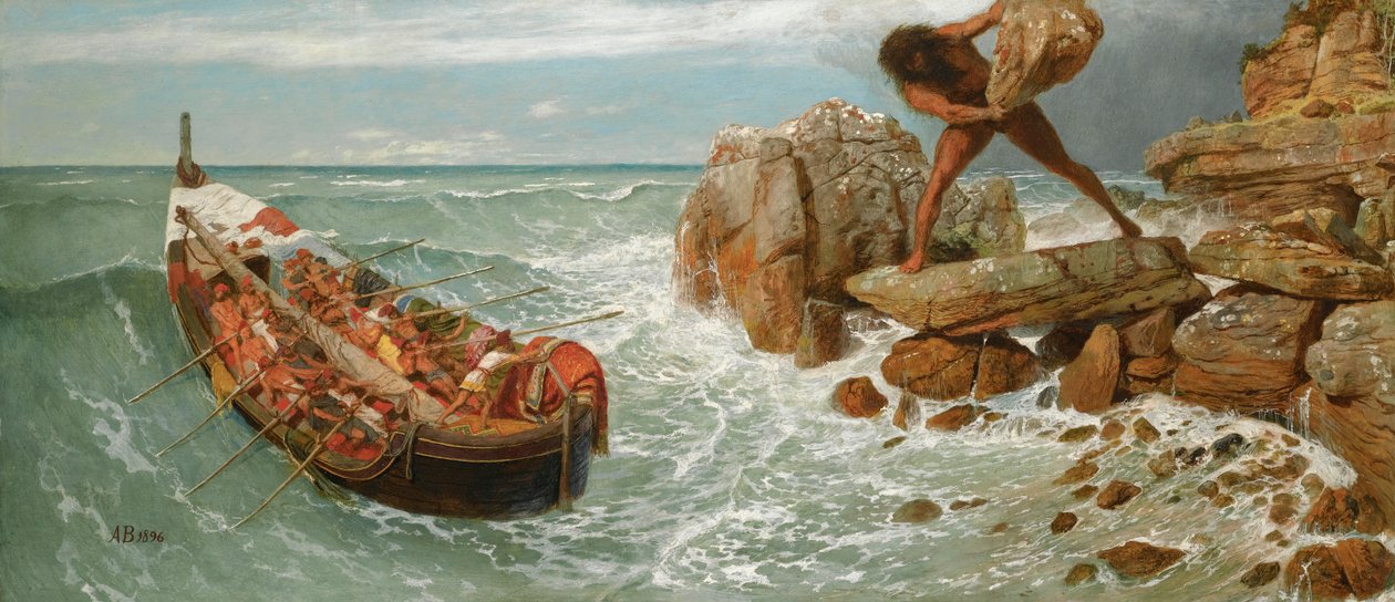 Odysseus og Polyphemus af Arnold Böcklin