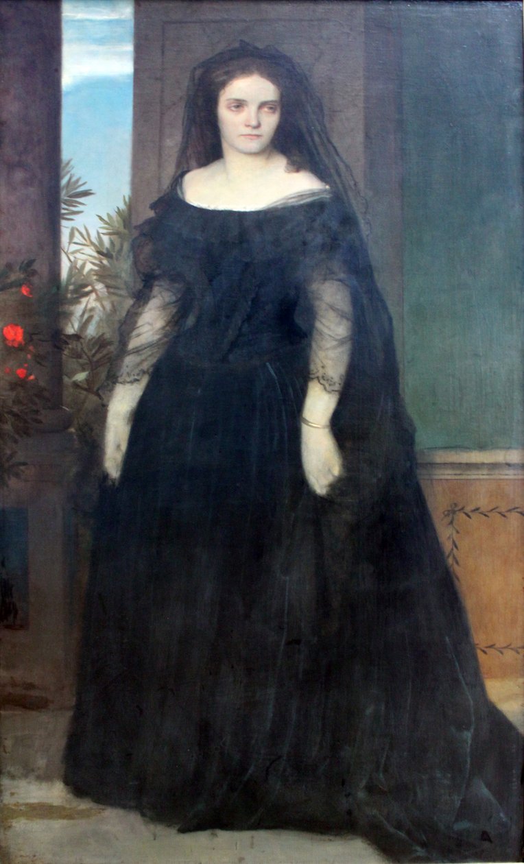Portræt af skuespilleren Fanny Janauschek af Arnold Böcklin