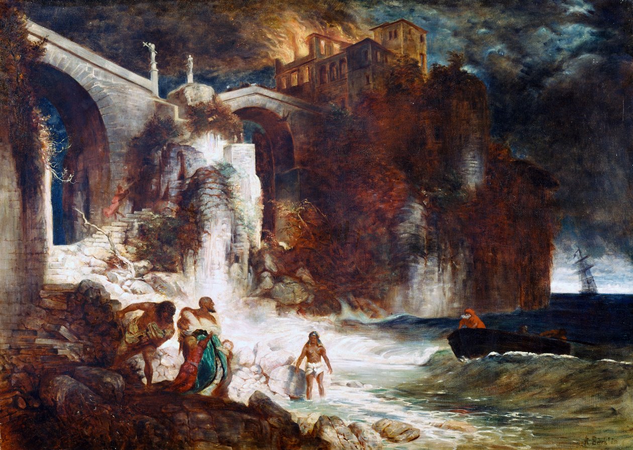 Piratangreb på et fort ved kysten, 1872 af Arnold Böcklin