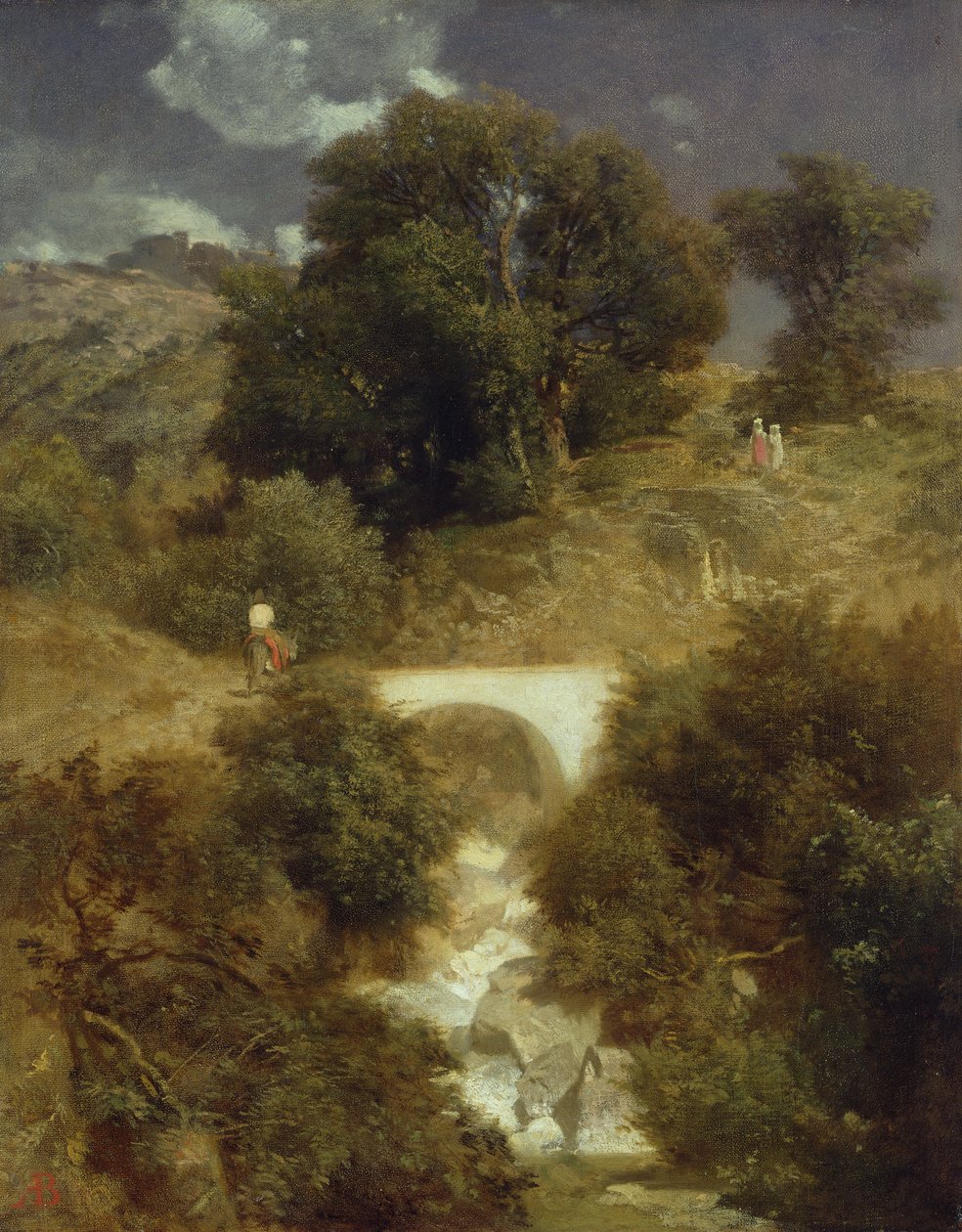 Romersk landskab med en bro, 1863 af Arnold Böcklin