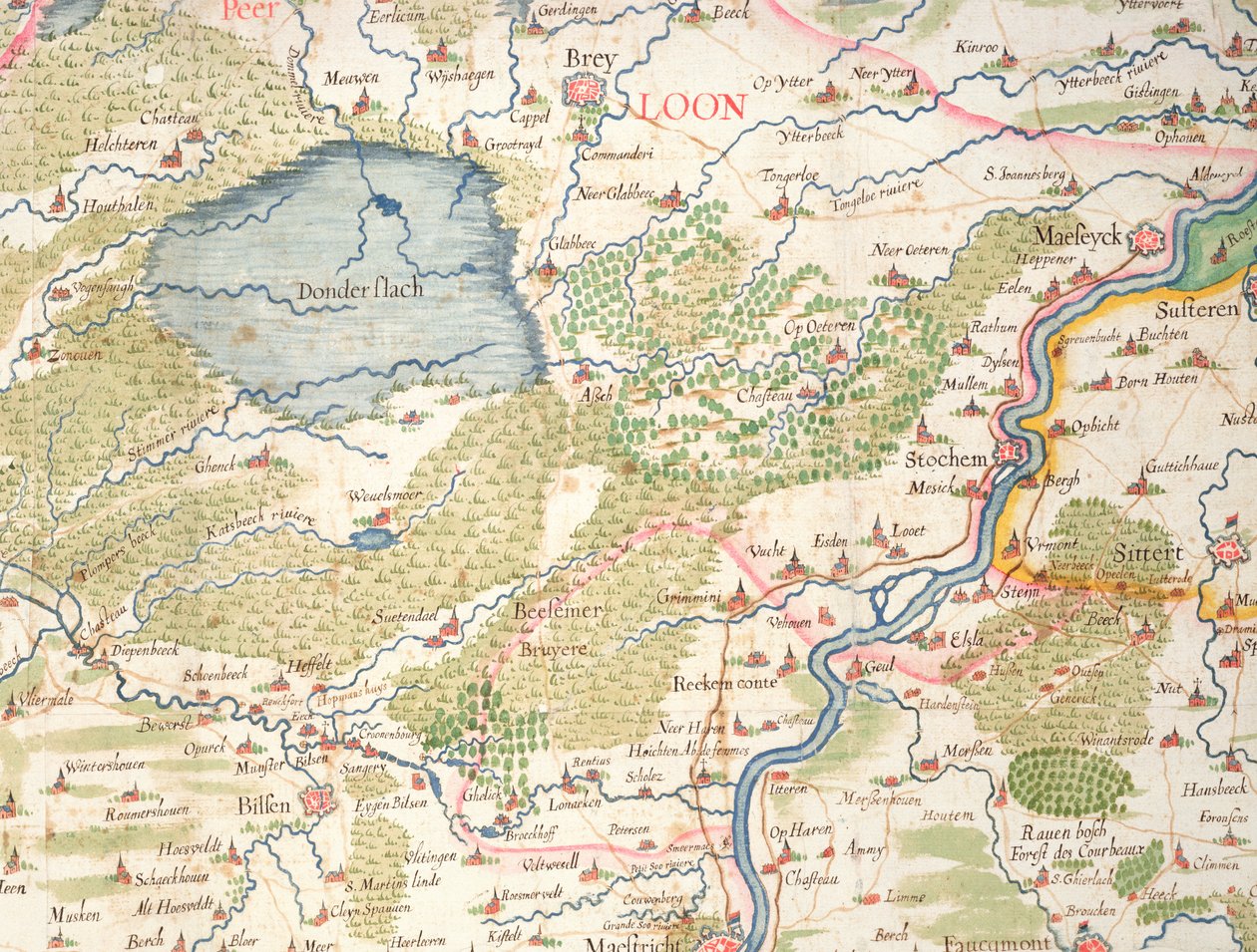 Kort over Flandern på tidspunktet for 30-års krigen (1618-48), fra 
