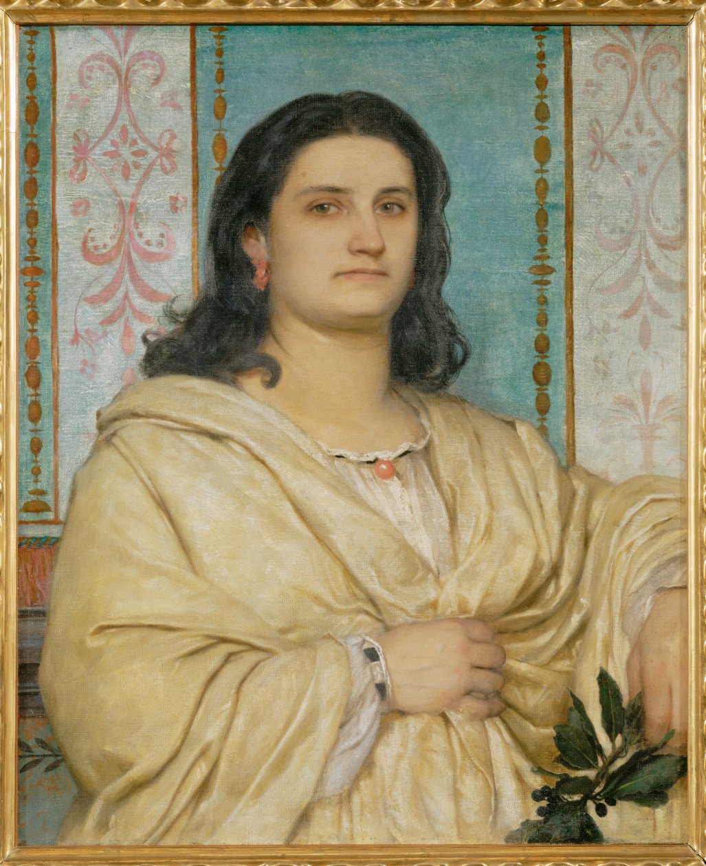 Bildnis Angela Boecklin als Muse - Portræt af Angela Boecklin som muse ... (maleri på lærred) af Arnold Böcklin